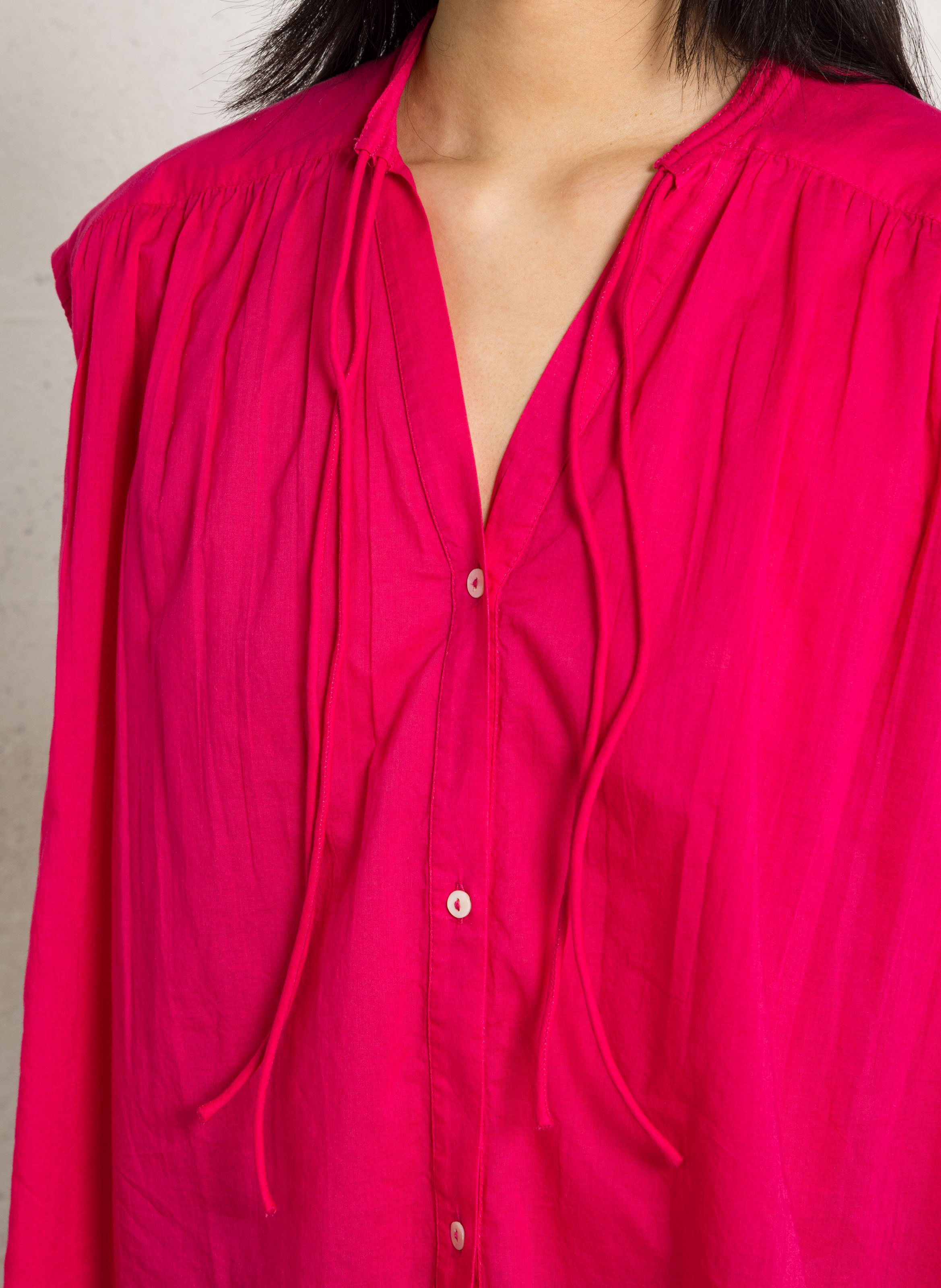 Blouse ample sans manches unie LEON & HARPER Rose