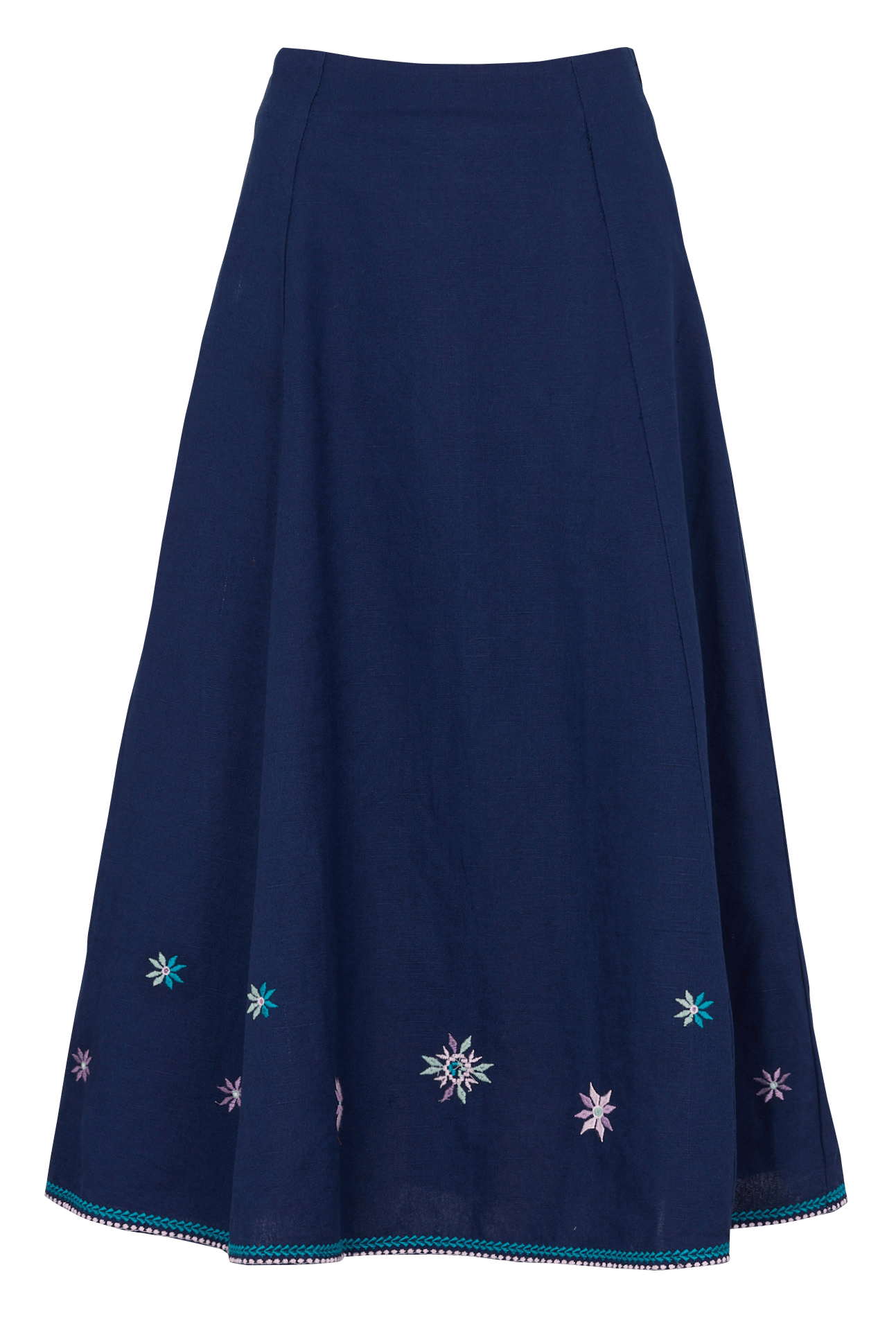 Jupe longue évasée à broderies LOUISE MISHA Bleu