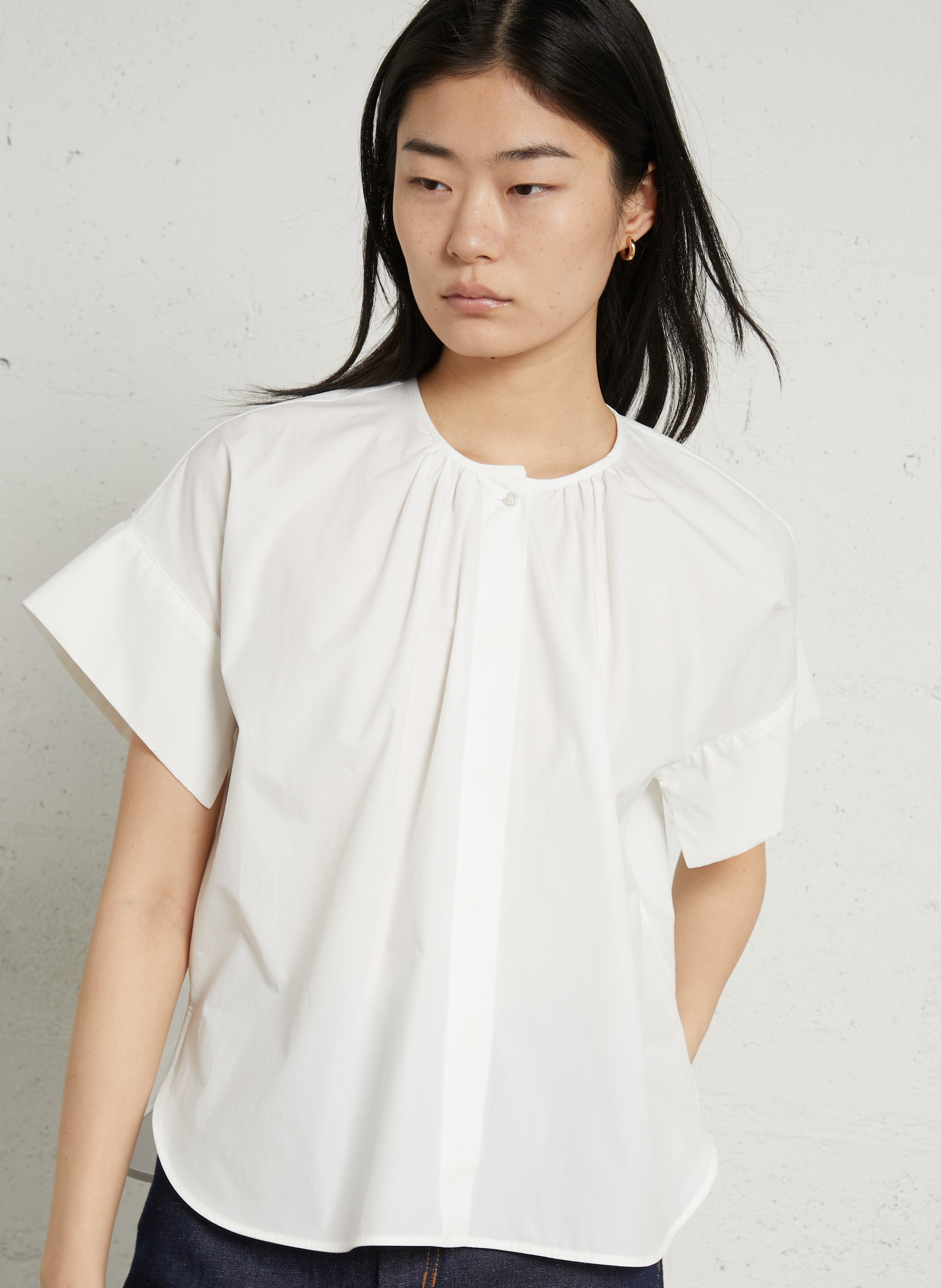 Oversized T-shirt met ronde hals van katoen MAX MARA WEEK END Wit