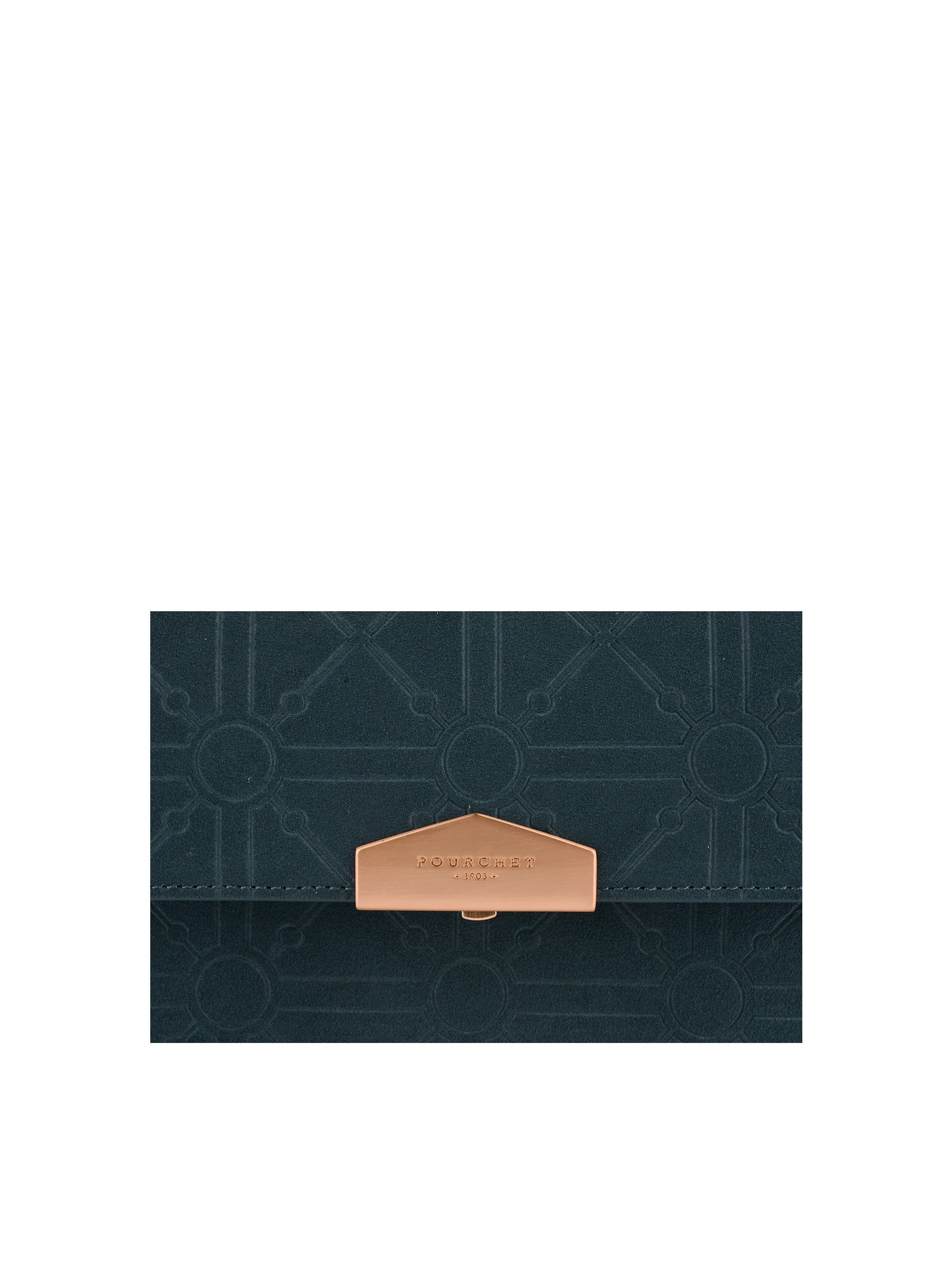 Shoulder bag in suede and leather POURCHET Brown