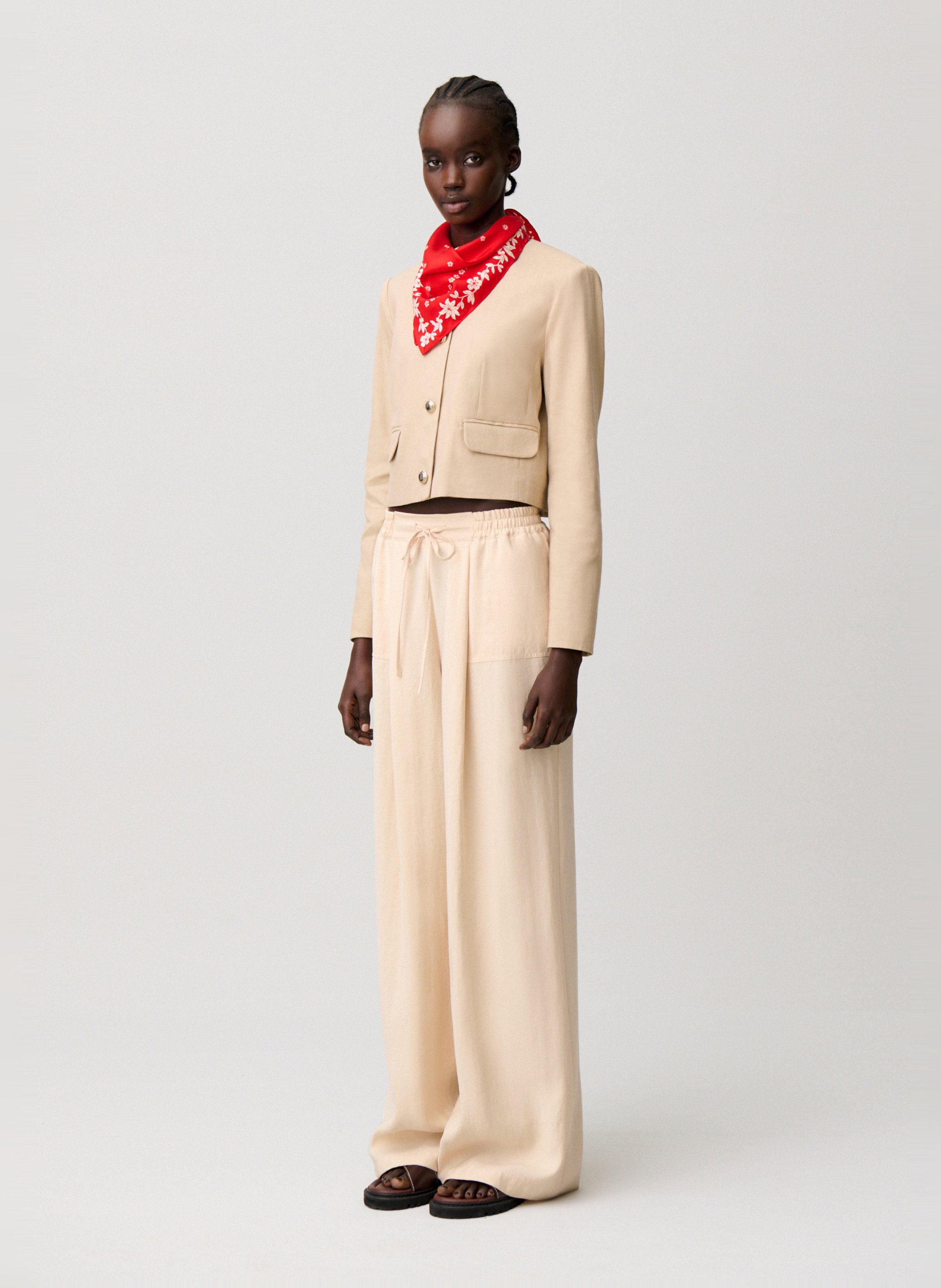 Pantalón ancho CLAUDIE PIERLOT Beige