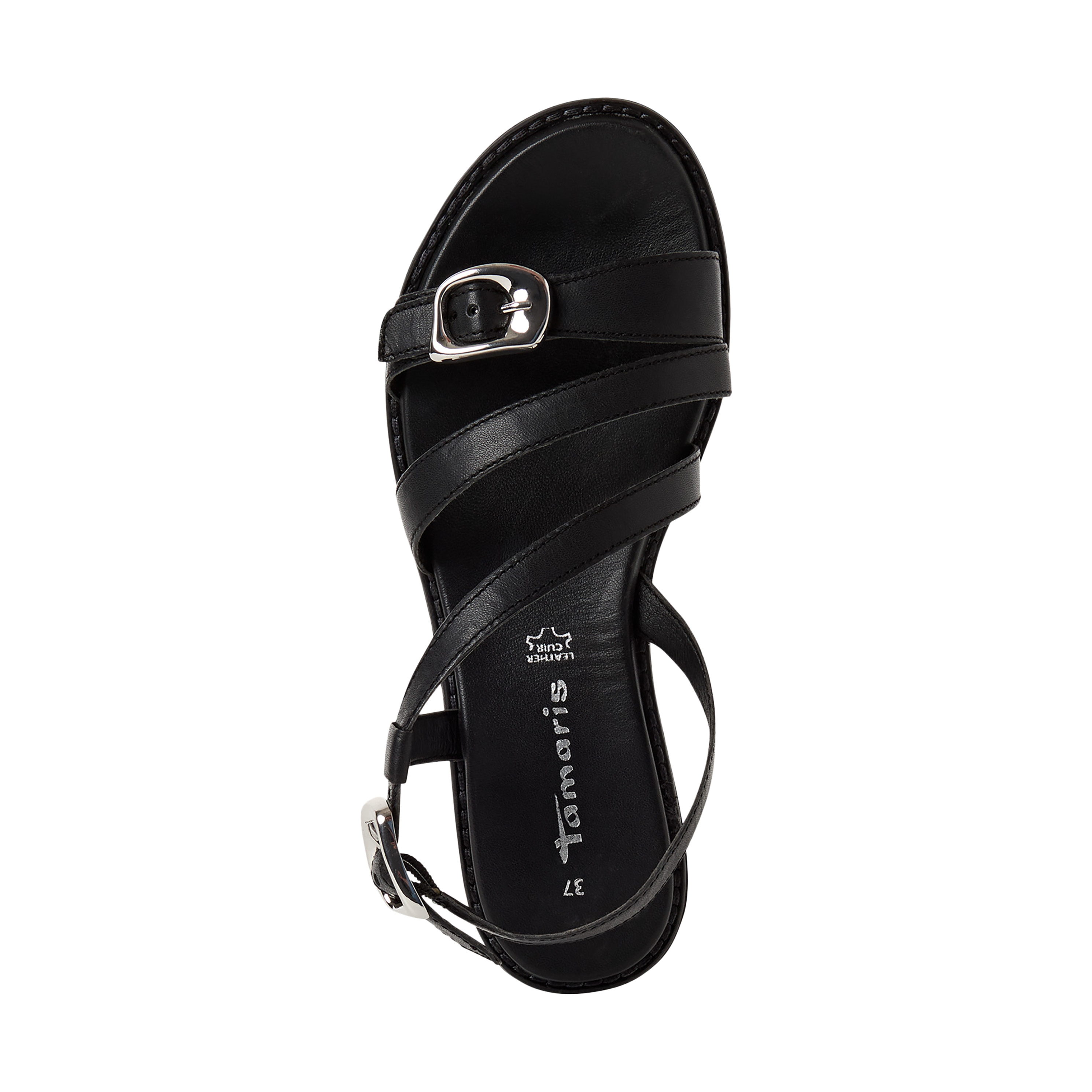 Sandales cuir TAMARIS Noir