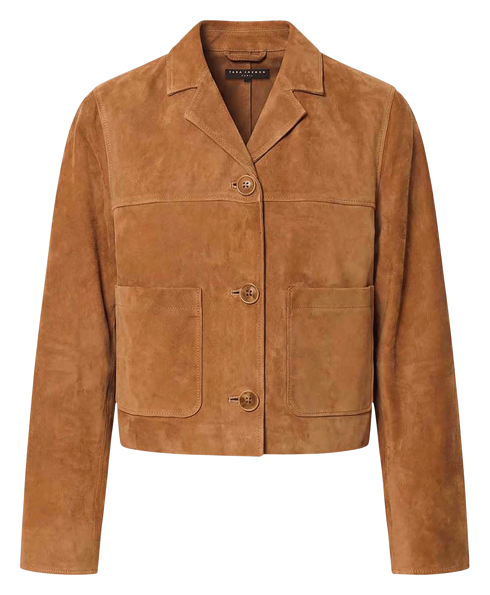 Veste courte ajustée en cuir TARA JARMON Marron