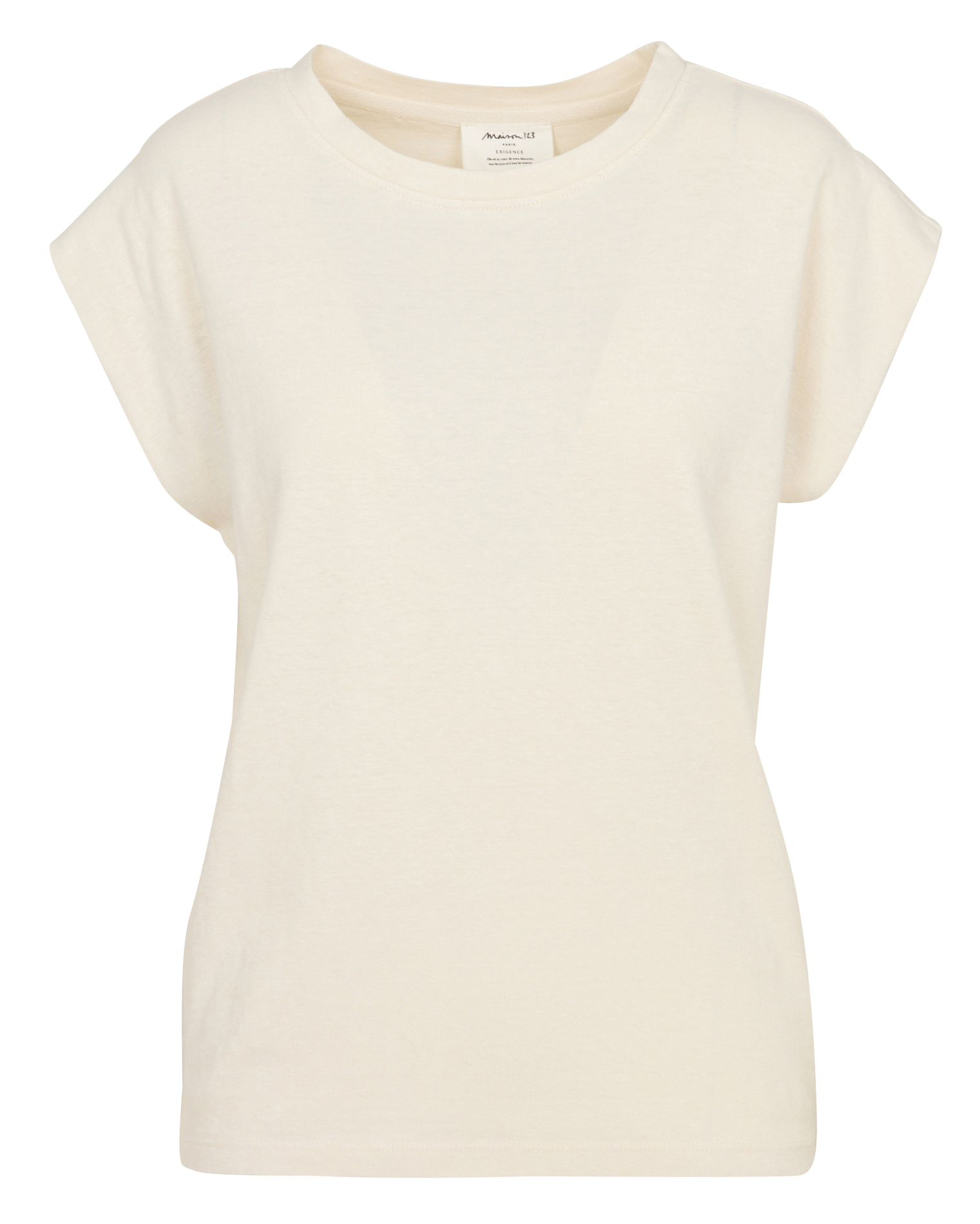 Einfarbiges Langarm-Top mit Rundhalsausschnitt MAISON 123 Beige