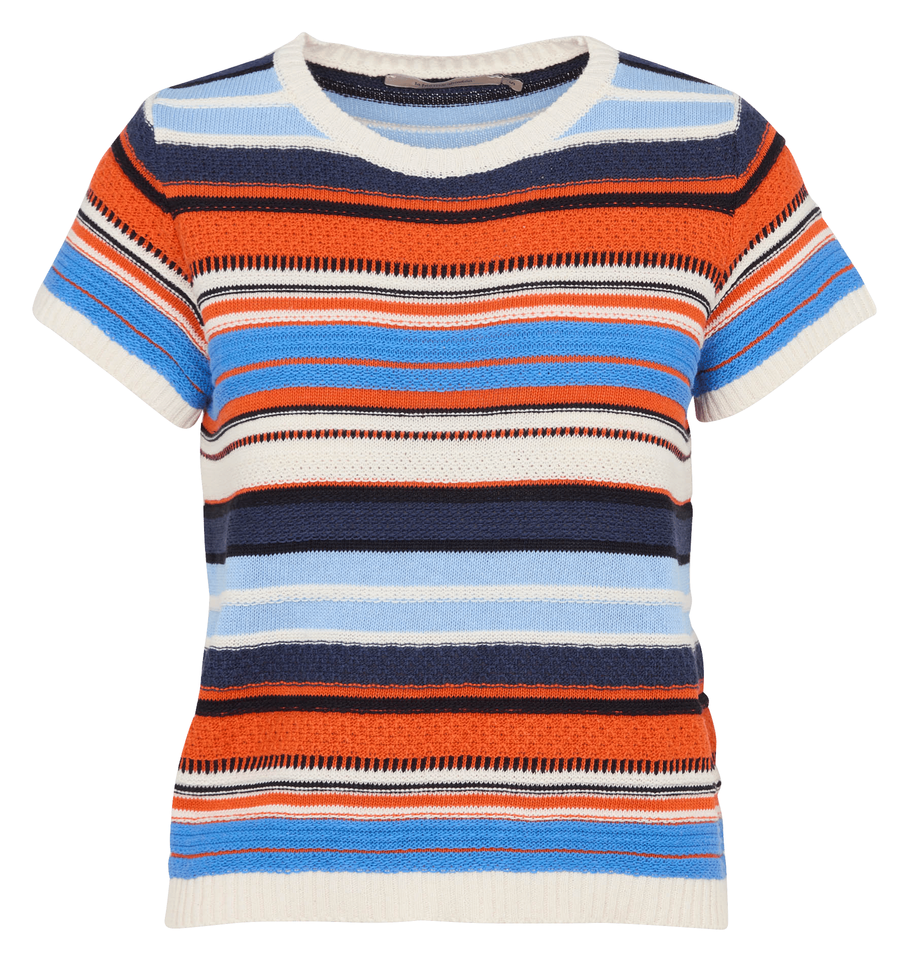 Pull court col rond à rayures LA FEE MARABOUTEE Multicolore