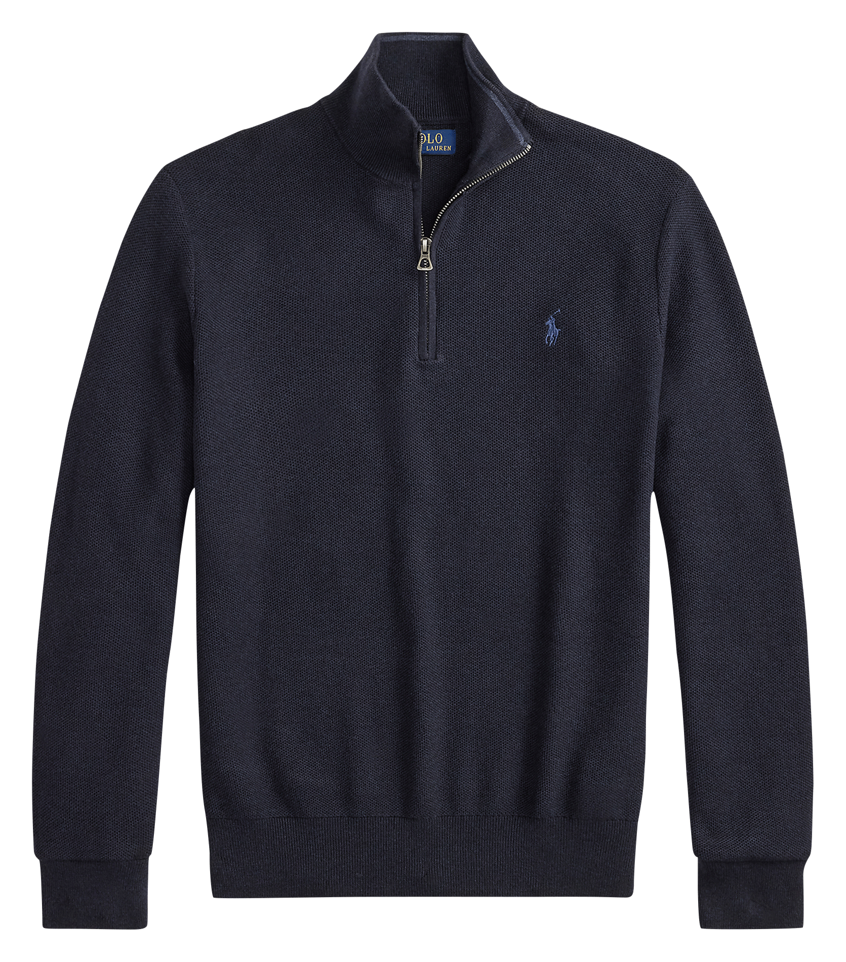 High-neck straight-cut cotton sweater POLO RALPH LAUREN Blue