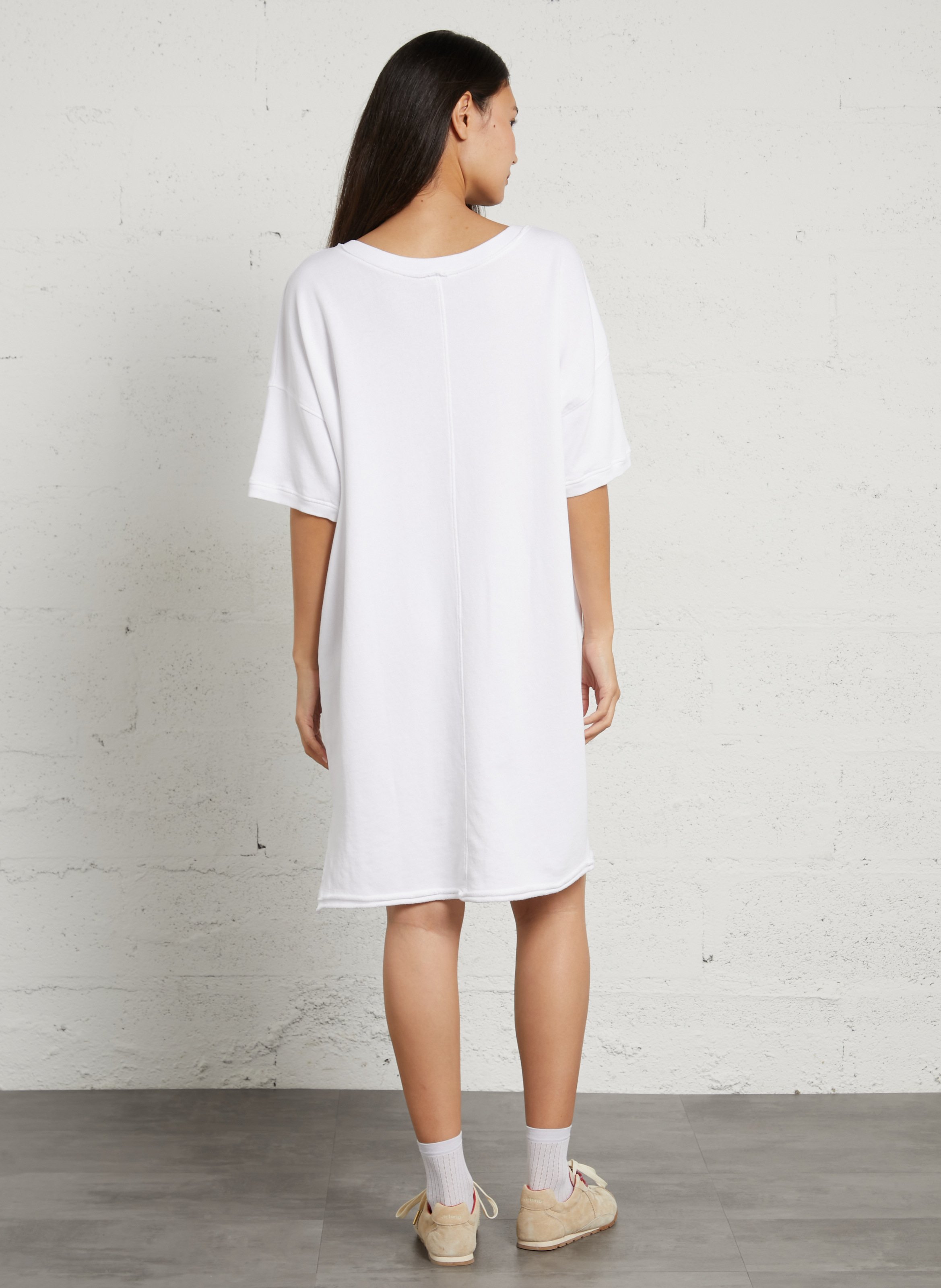 Robe ample uni col V AMERICAN VINTAGE Blanc