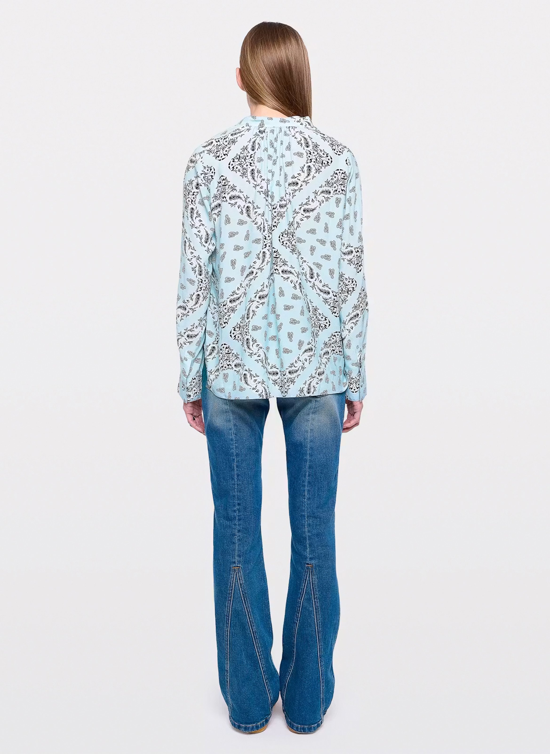 Straight-cut printed V-neck blouse ZADIG&VOLTAIRE Blue