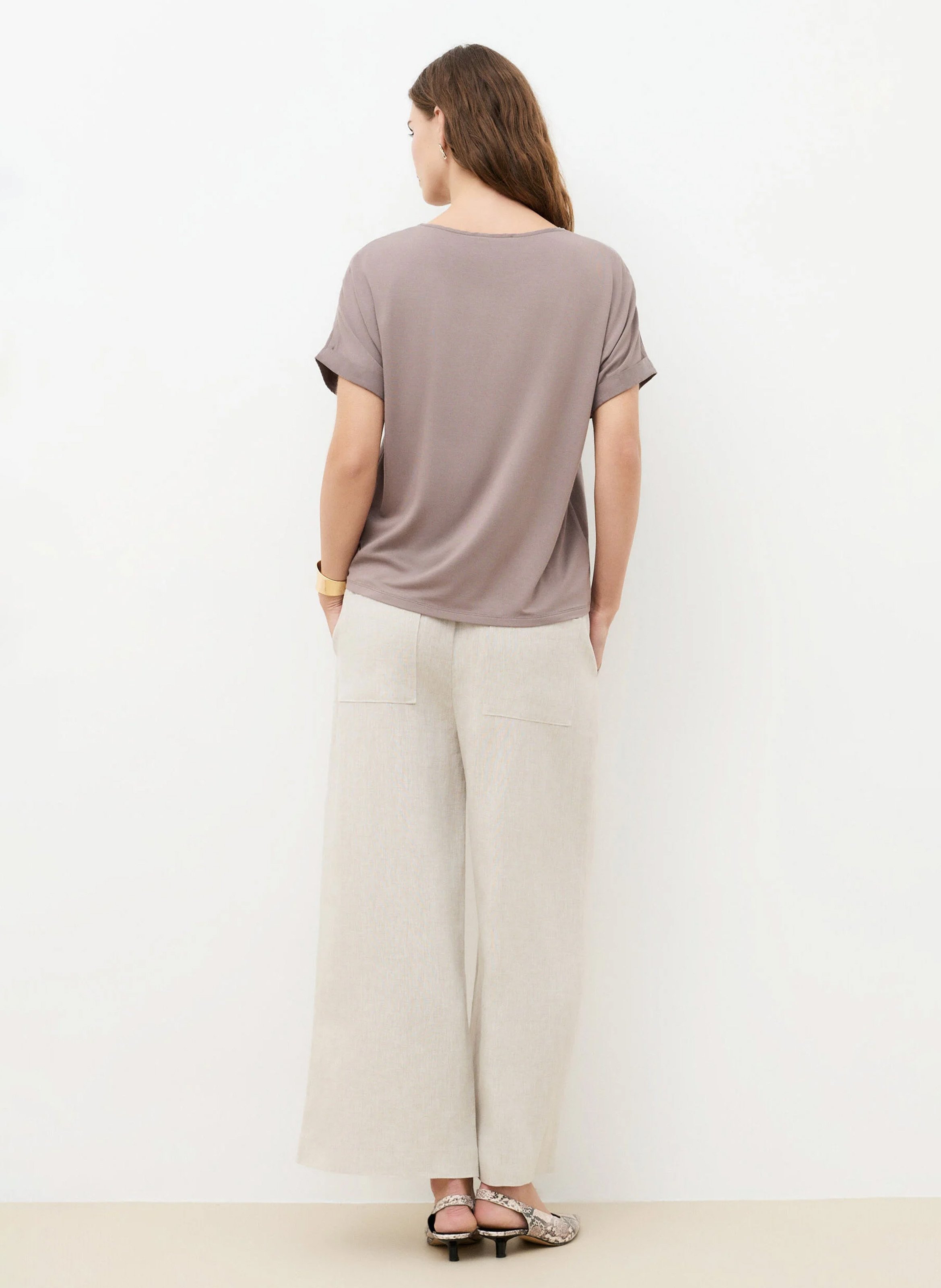 T-shirt met ronde hals CAROLL Bruin
