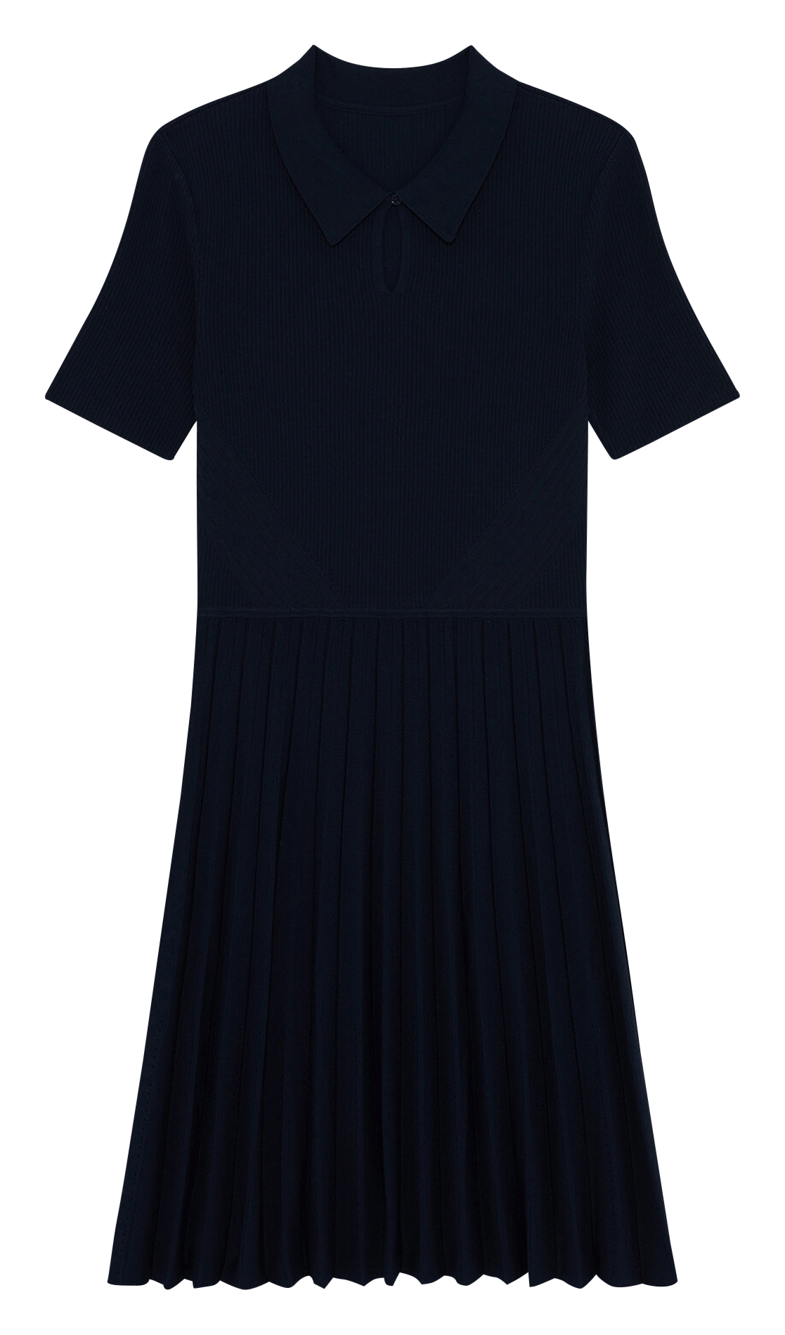 Robe courte col classique  CAROLL Bleu
