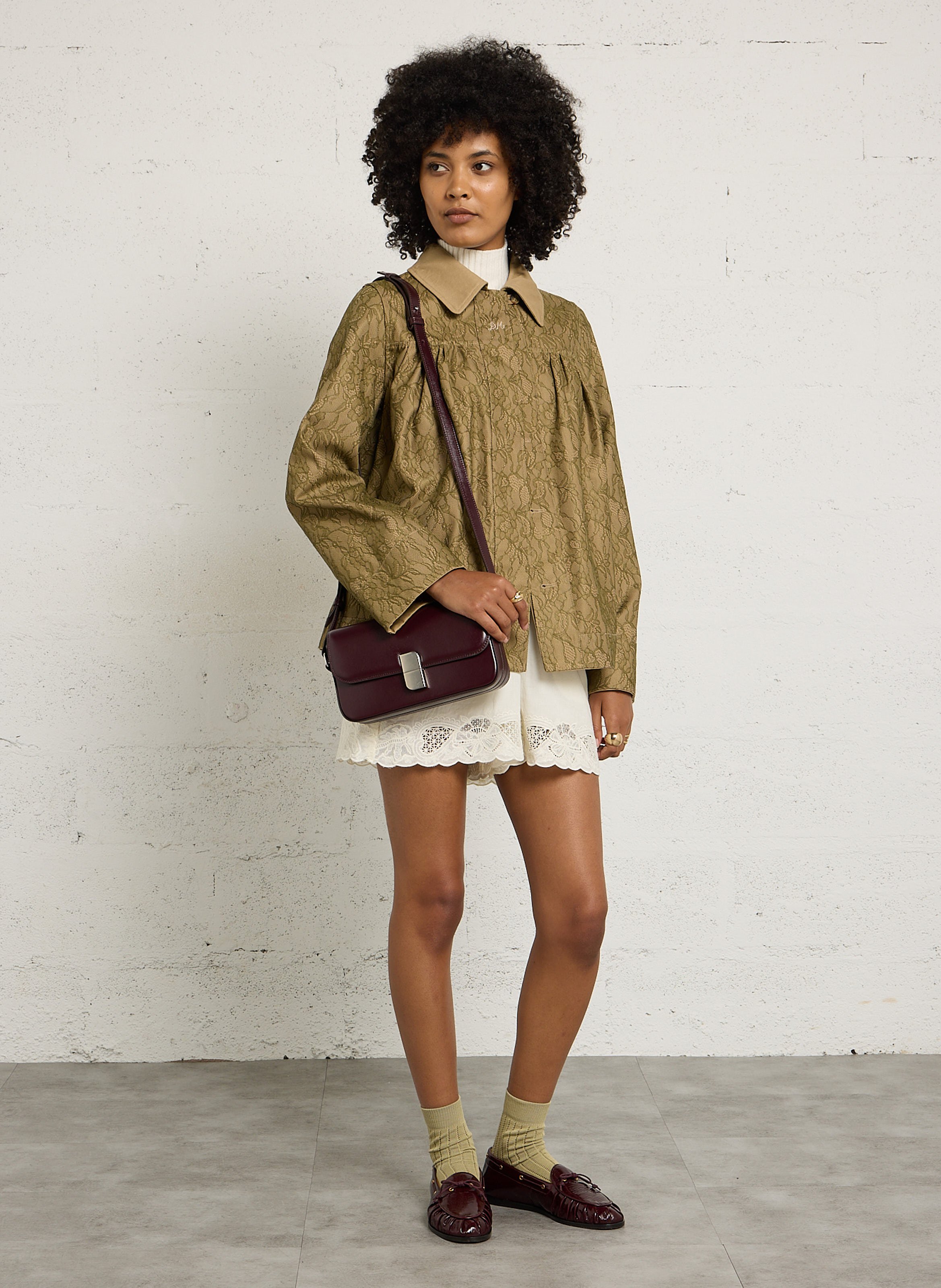 Sac baguette en cuir  NAT & NIN Violet