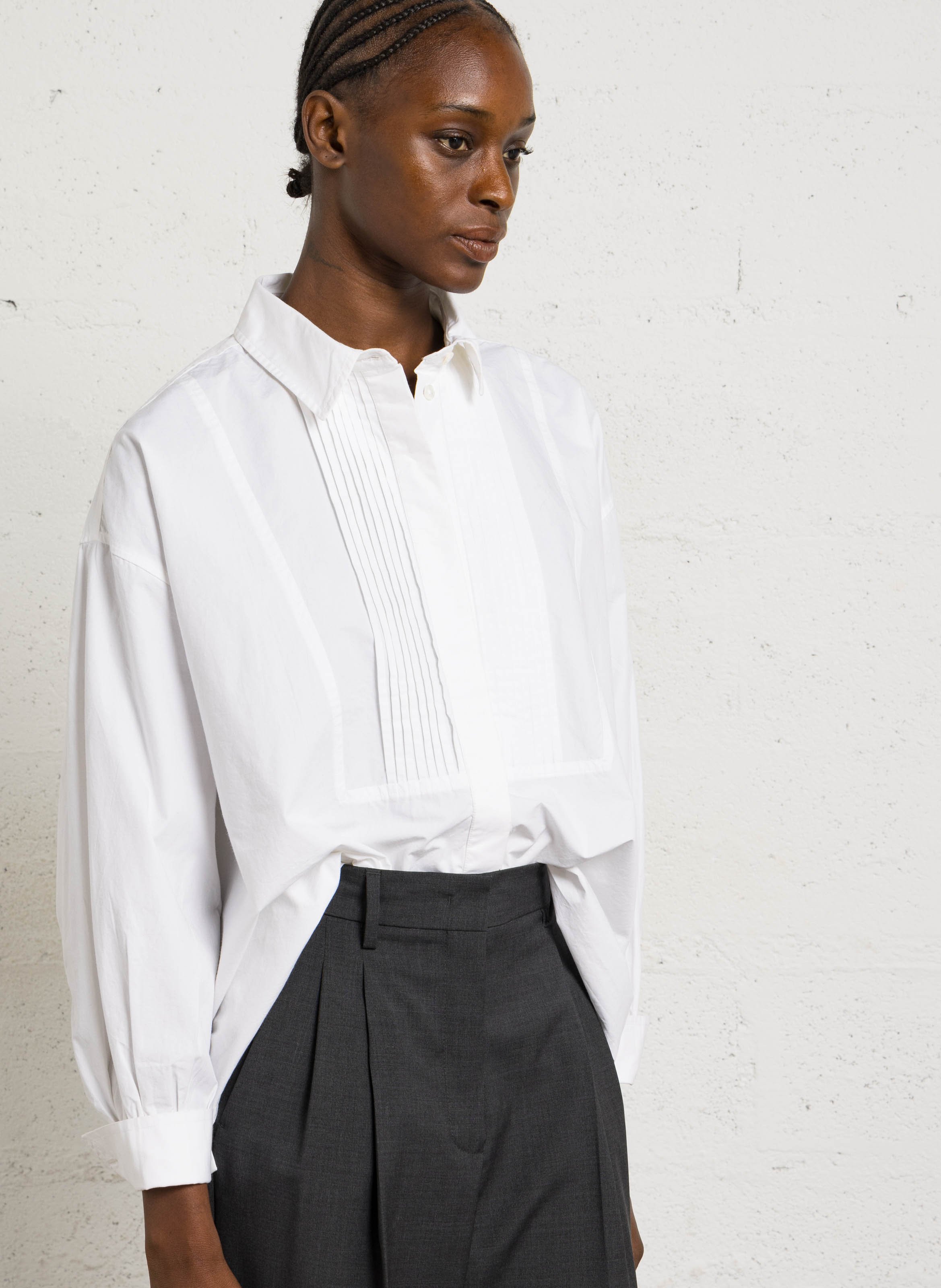 Chemise oversize col classique en coton BELLEROSE Blanc