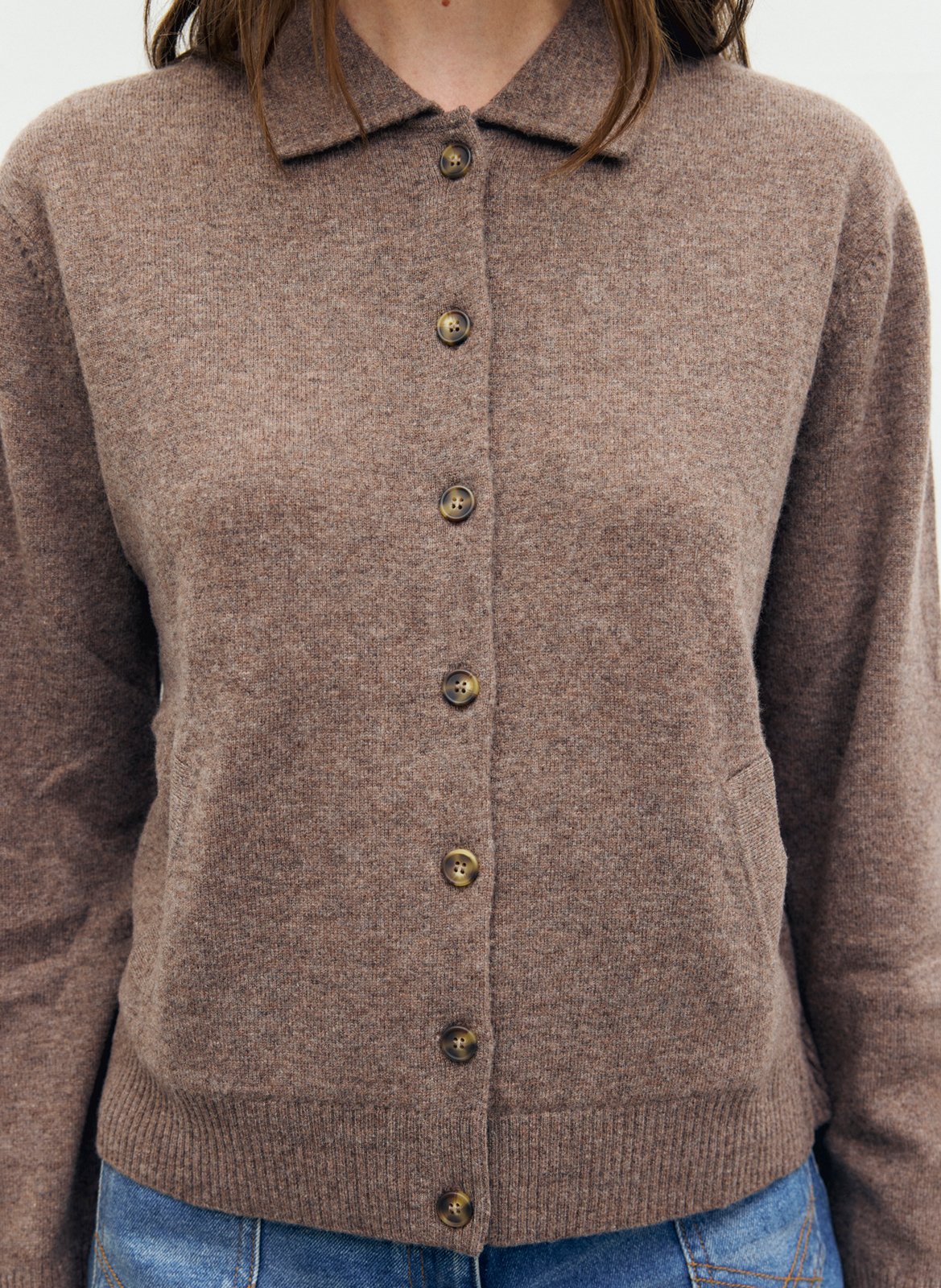 Gilet droit col classique en laine GERARD DAREL Marron