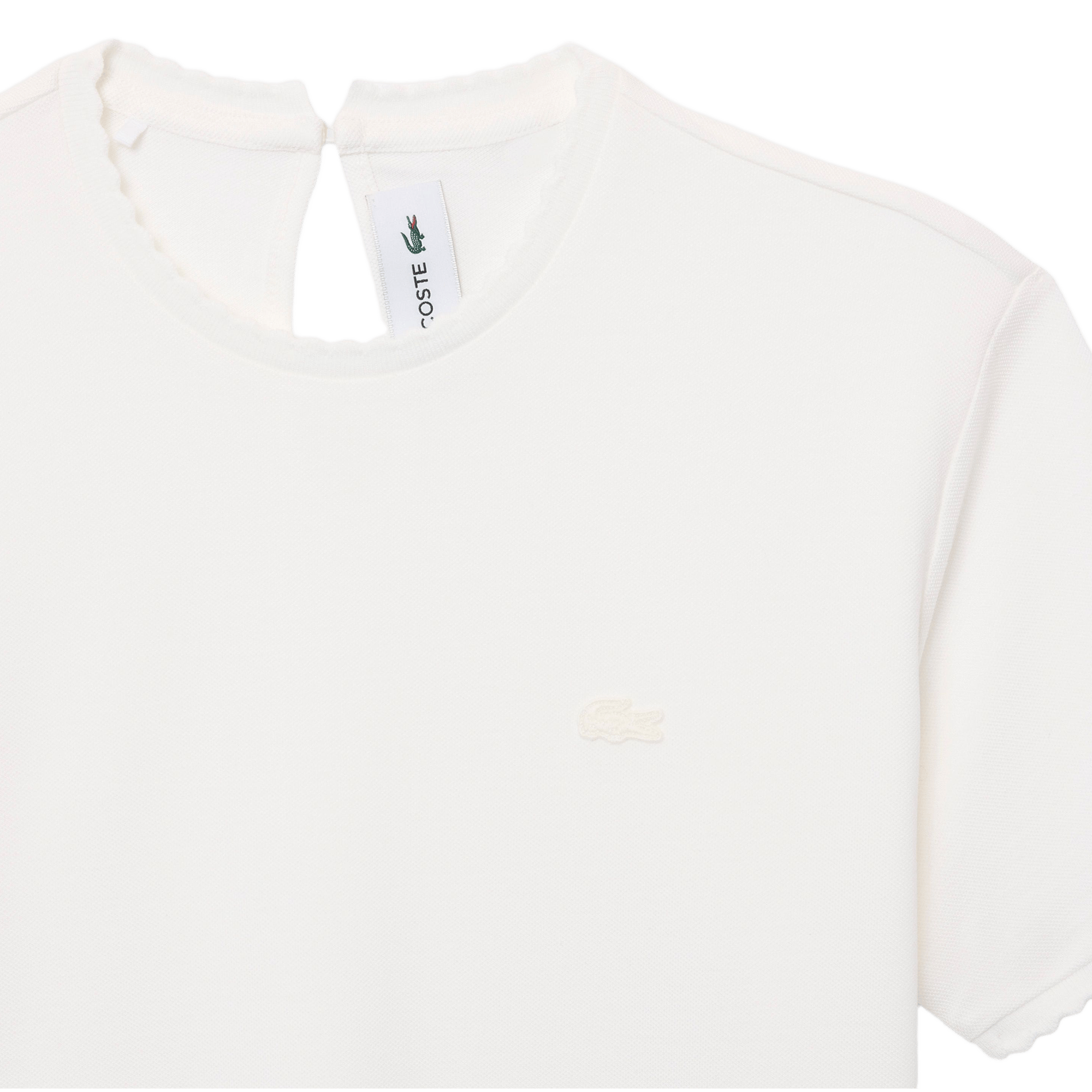 Gerader T-Shirt mit Rundhalsausschnitt und Wellenkante aus Baumwollmischung LACOSTE Grau
