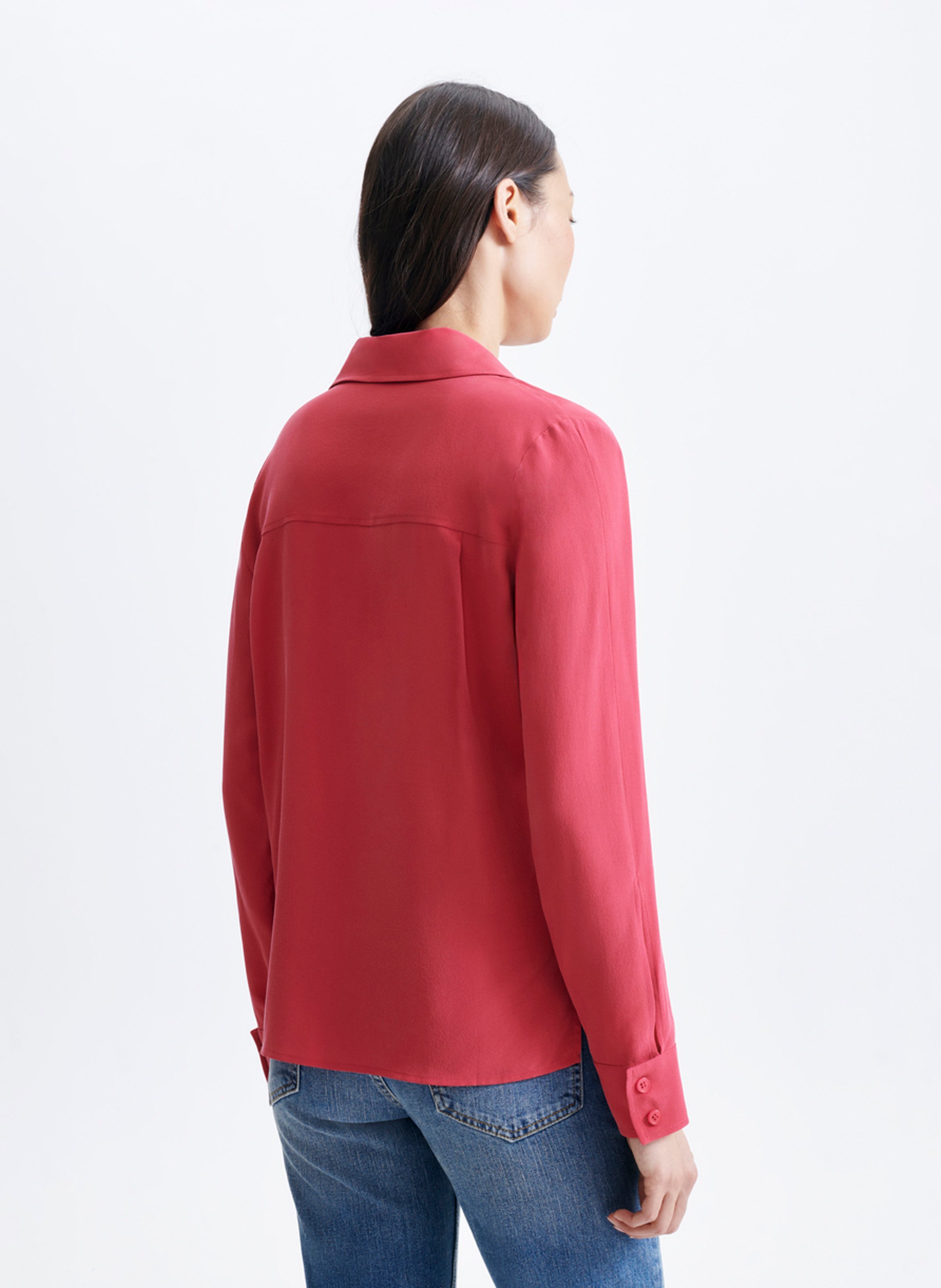 Blusa de cuello polo de seda VANESSA BRUNO Rosa