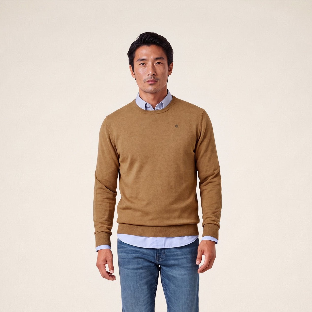 Essential MAO crew-neck walnut brown sweater SERGE BLANCO Brown