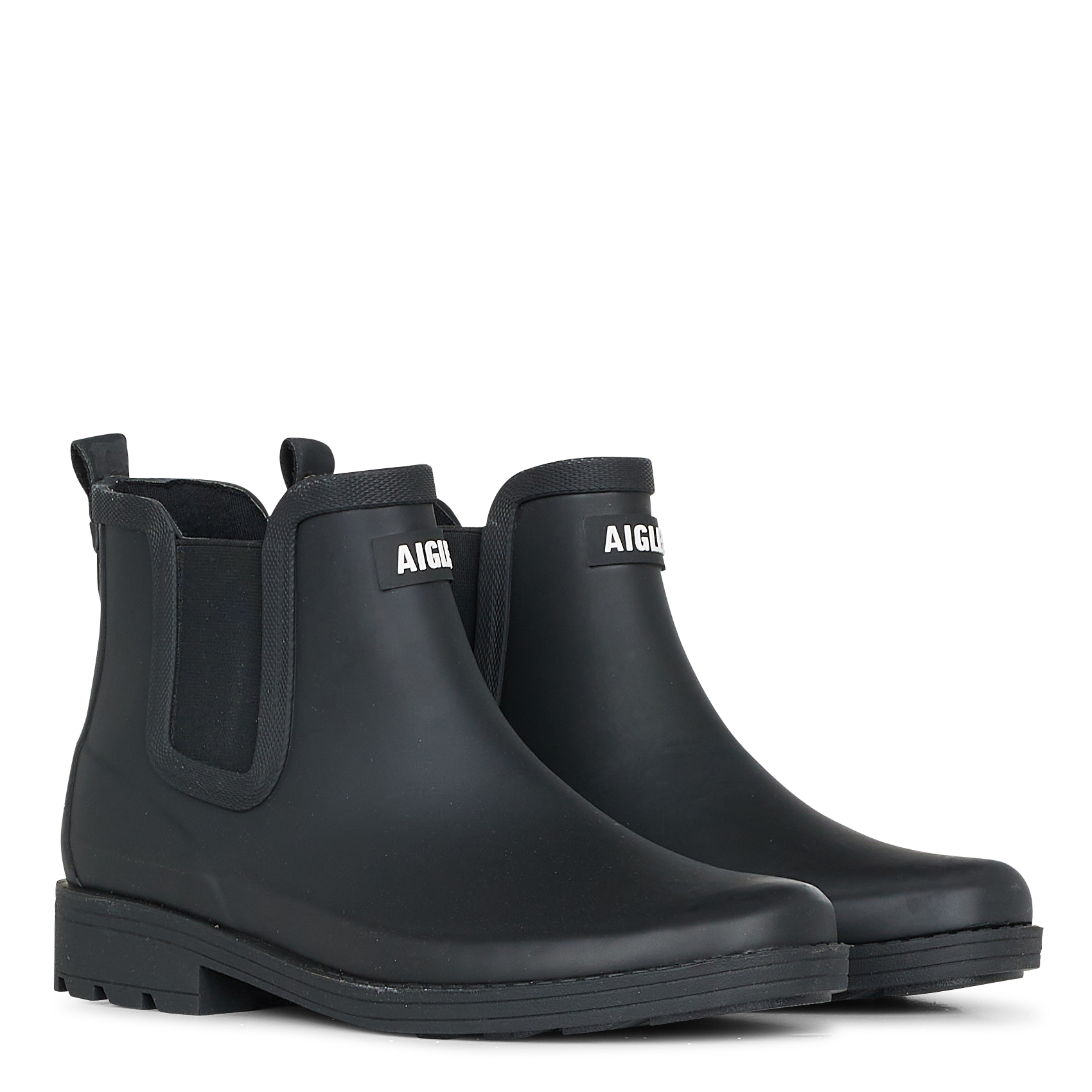 Bottines logo brodé en gomme AIGLE Noir
