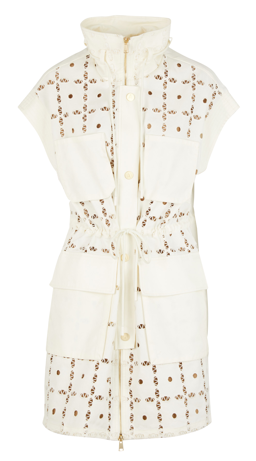 Katoenen jasje met opstaande kraag TWINSET Wit