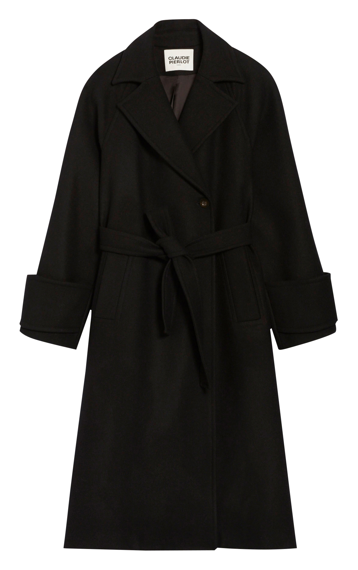 Manteau col tailleur en laine mélangée  CLAUDIE PIERLOT Noir