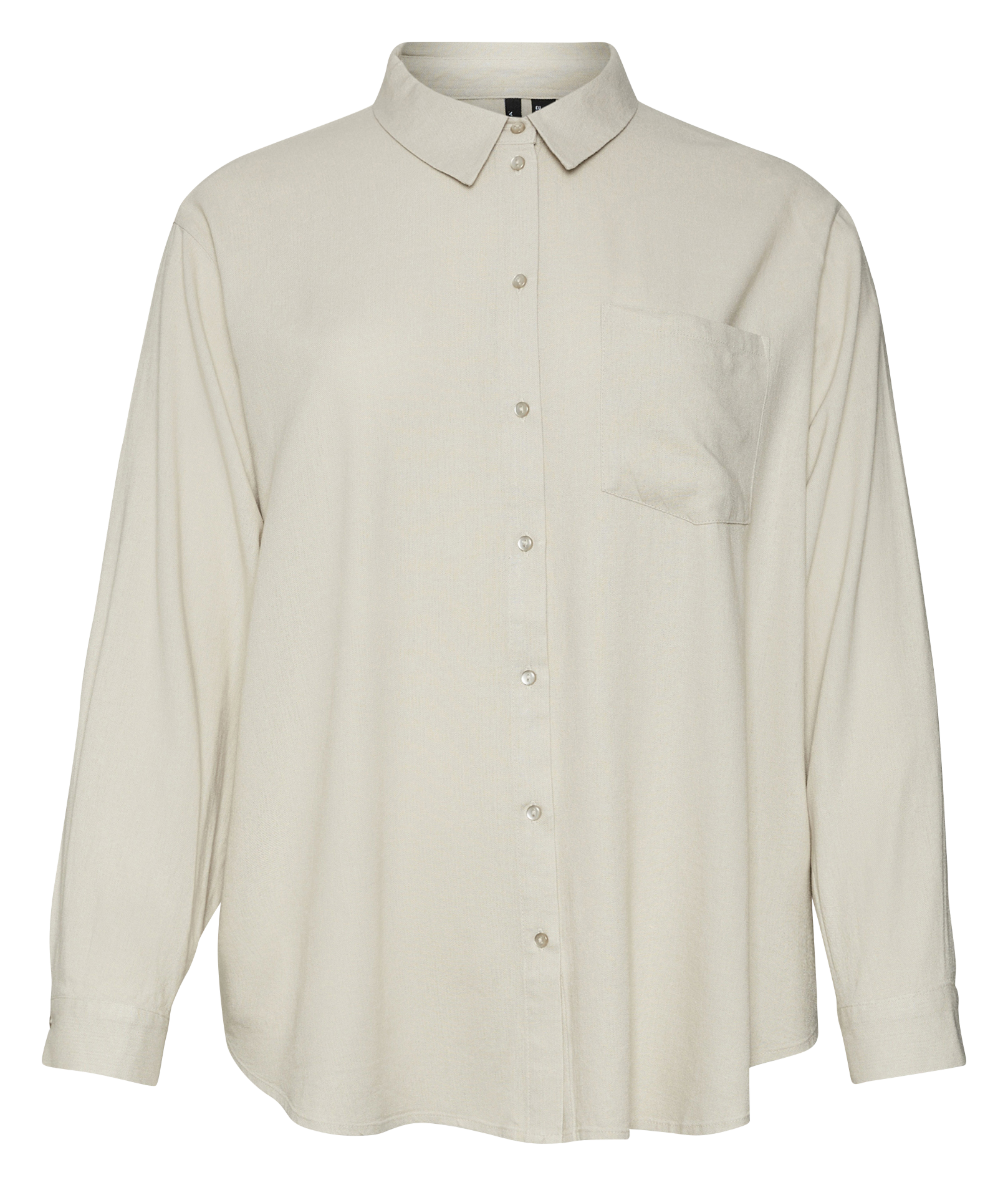 Straight shirt with classic collar VERO MODA CURVE Beige