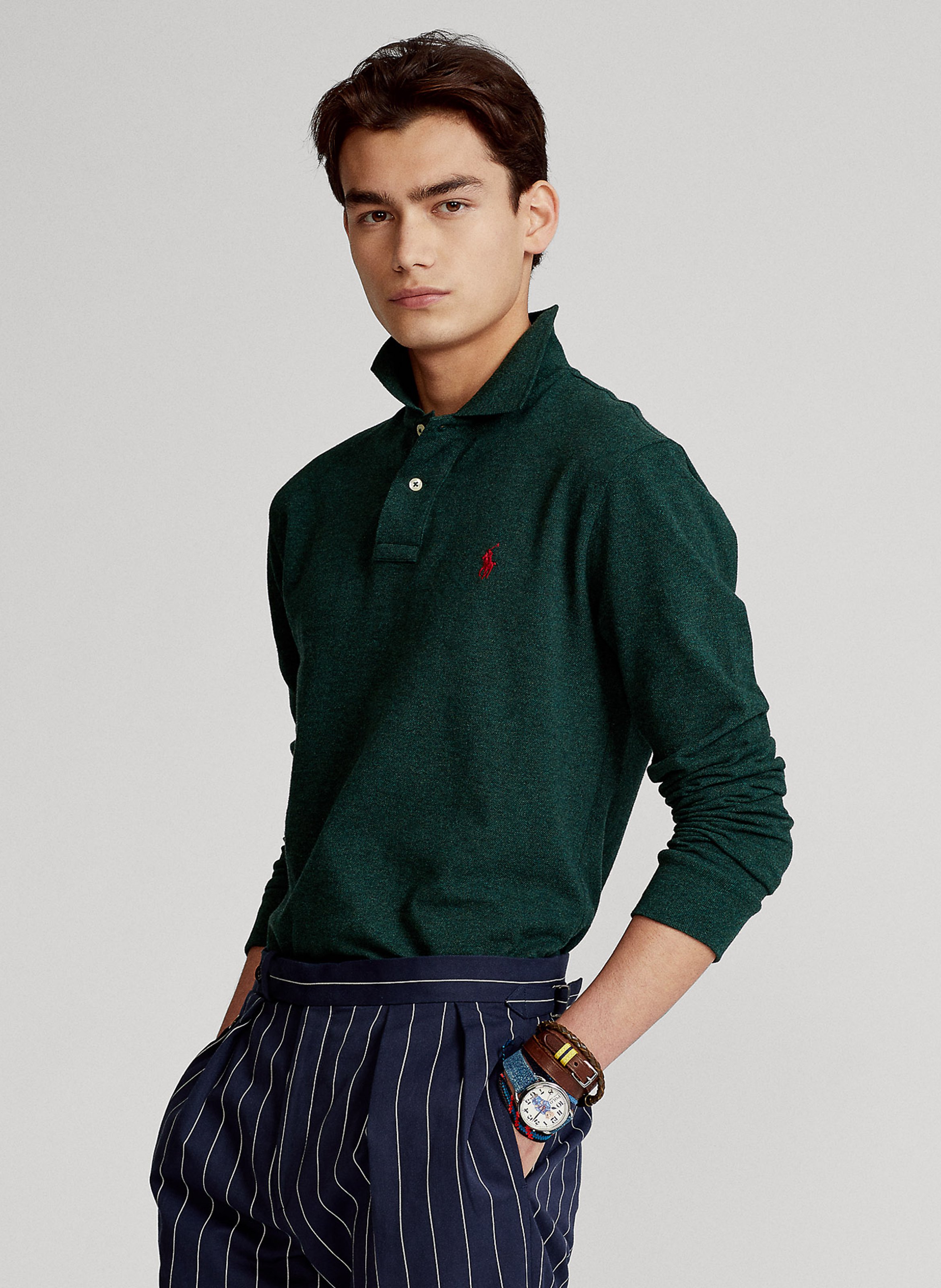 Polo ralph lauren pique long sleeve shirt online