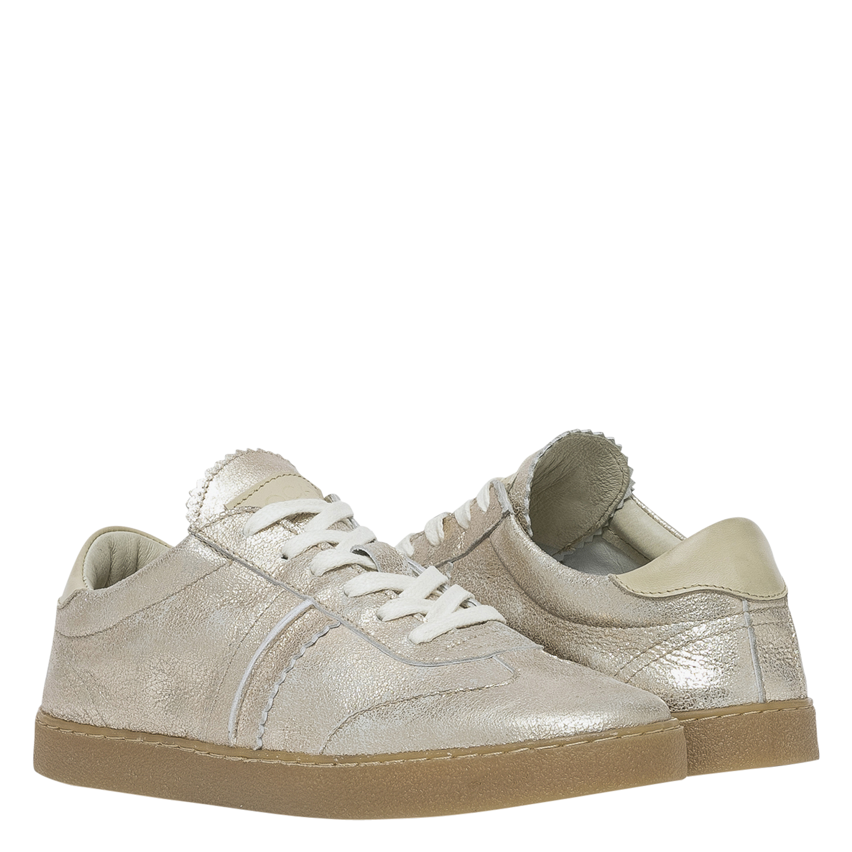 Niedrige Sneaker aus Leder mit Metallic-Effekt BOCAGE Golden