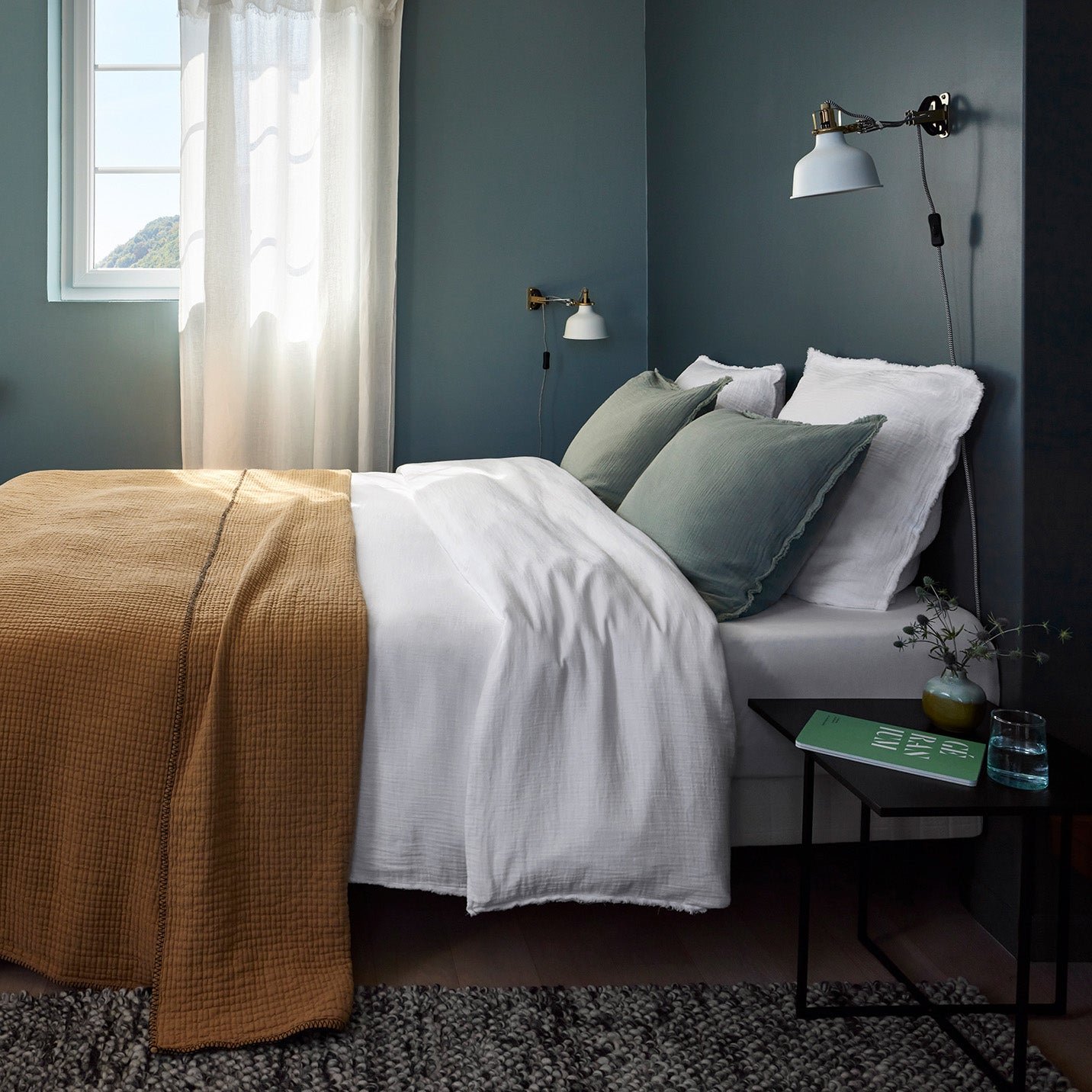 LOU - Cotton duvet cover MADURA White