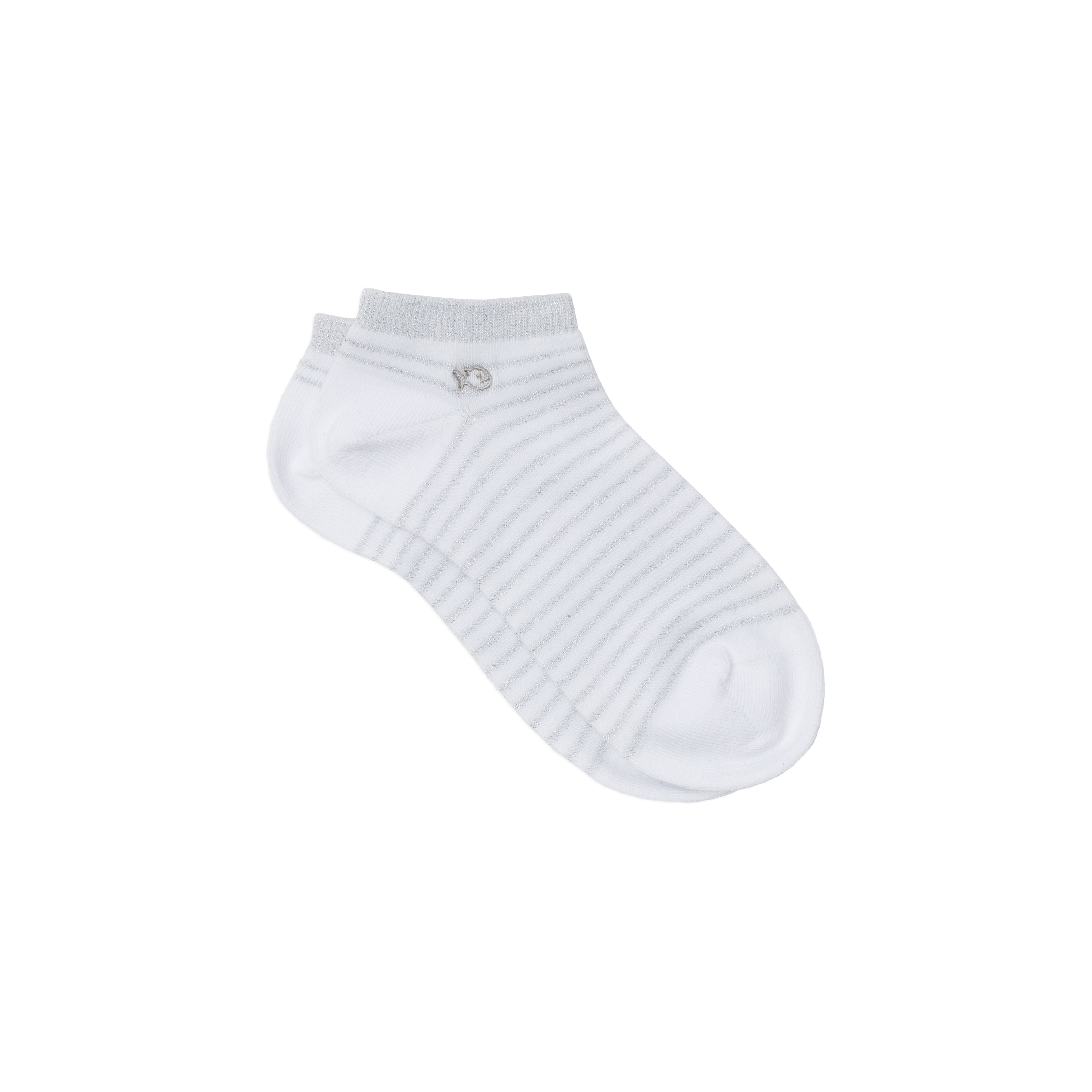 Striped combed cotton ankle socks BILLYBELT White