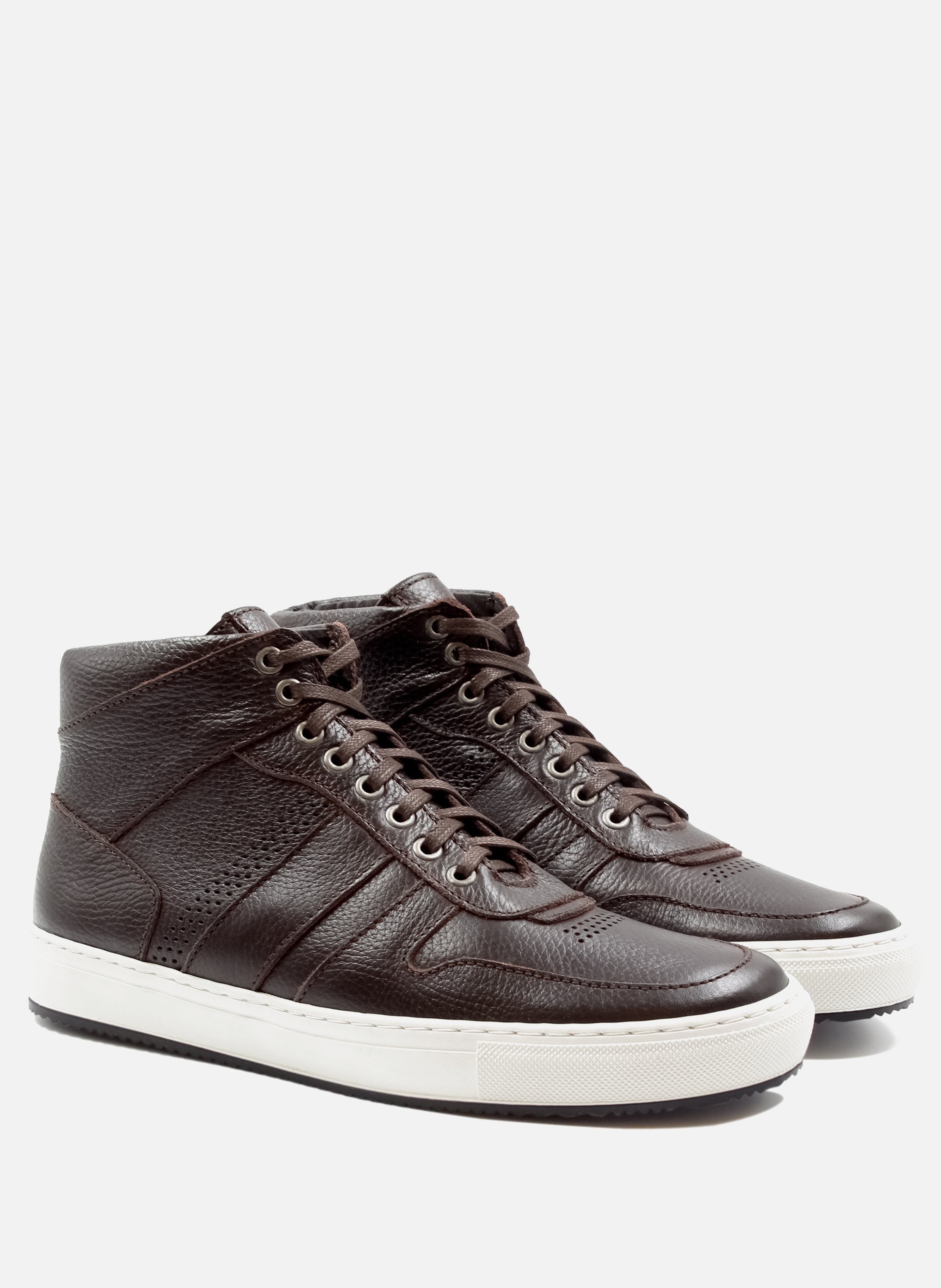 Grained leather Gaspard sneakers Brown