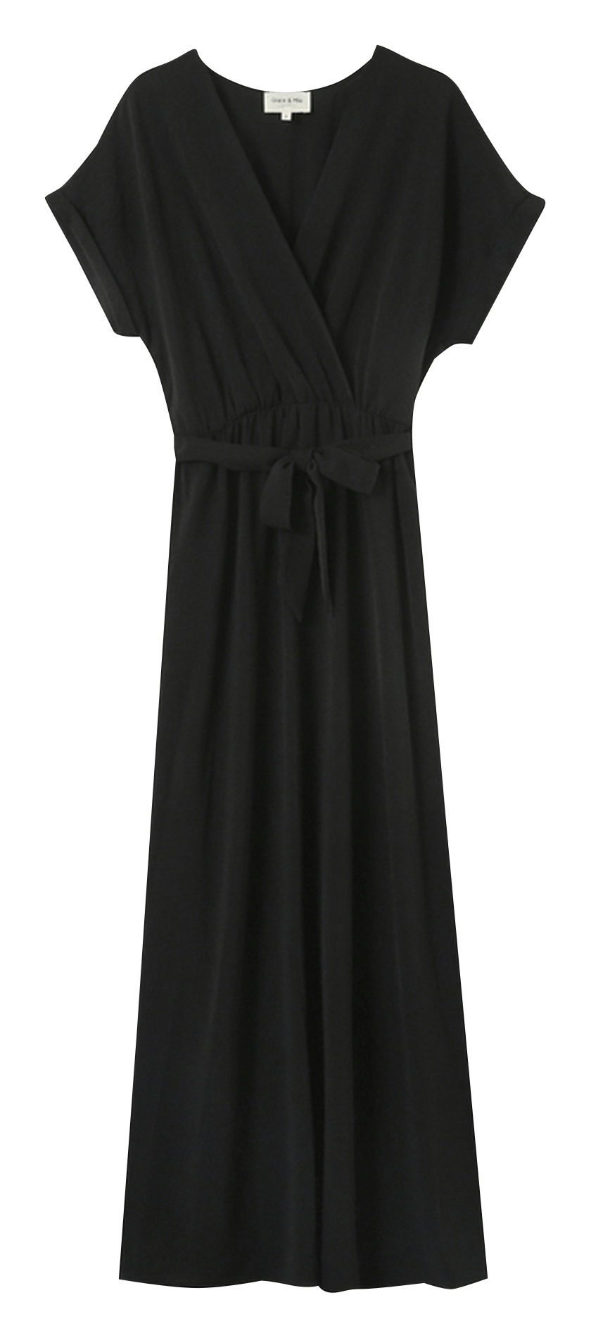 Robe longue fluide ceinturée GRACE ET MILA Noir