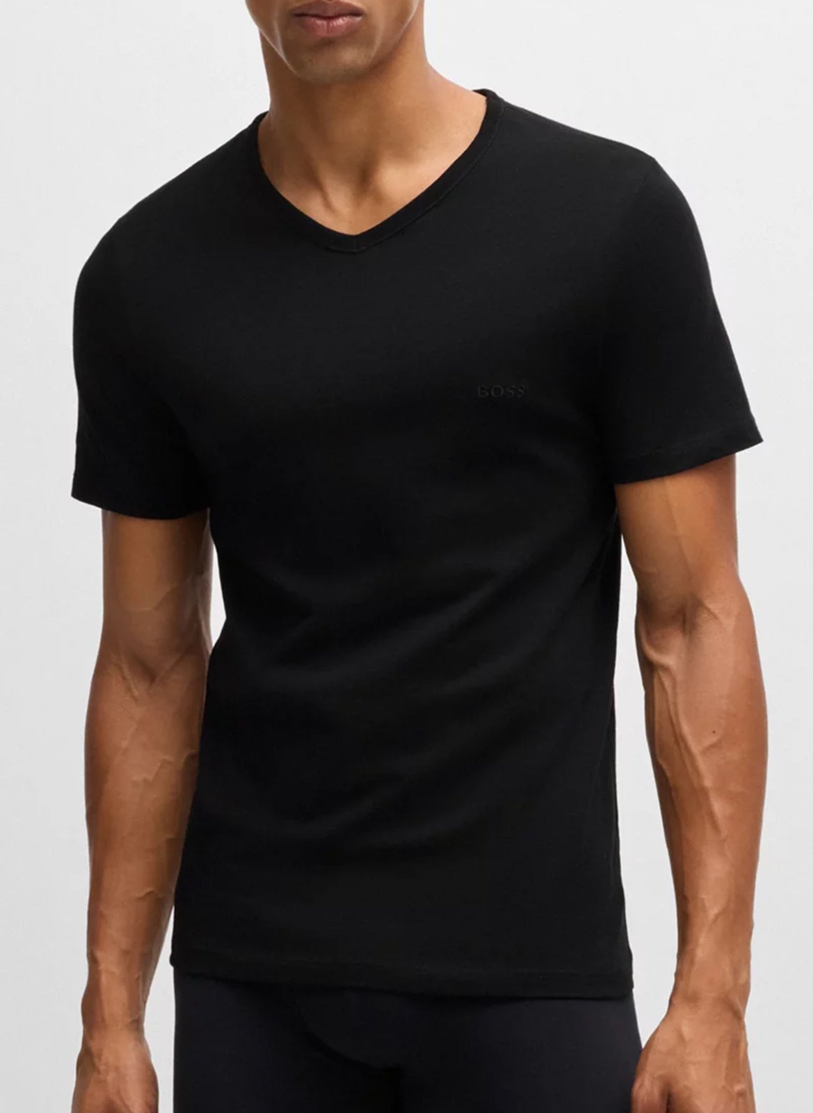 Pack of 3 cotton embroidered V-neck T-shirts BOSS