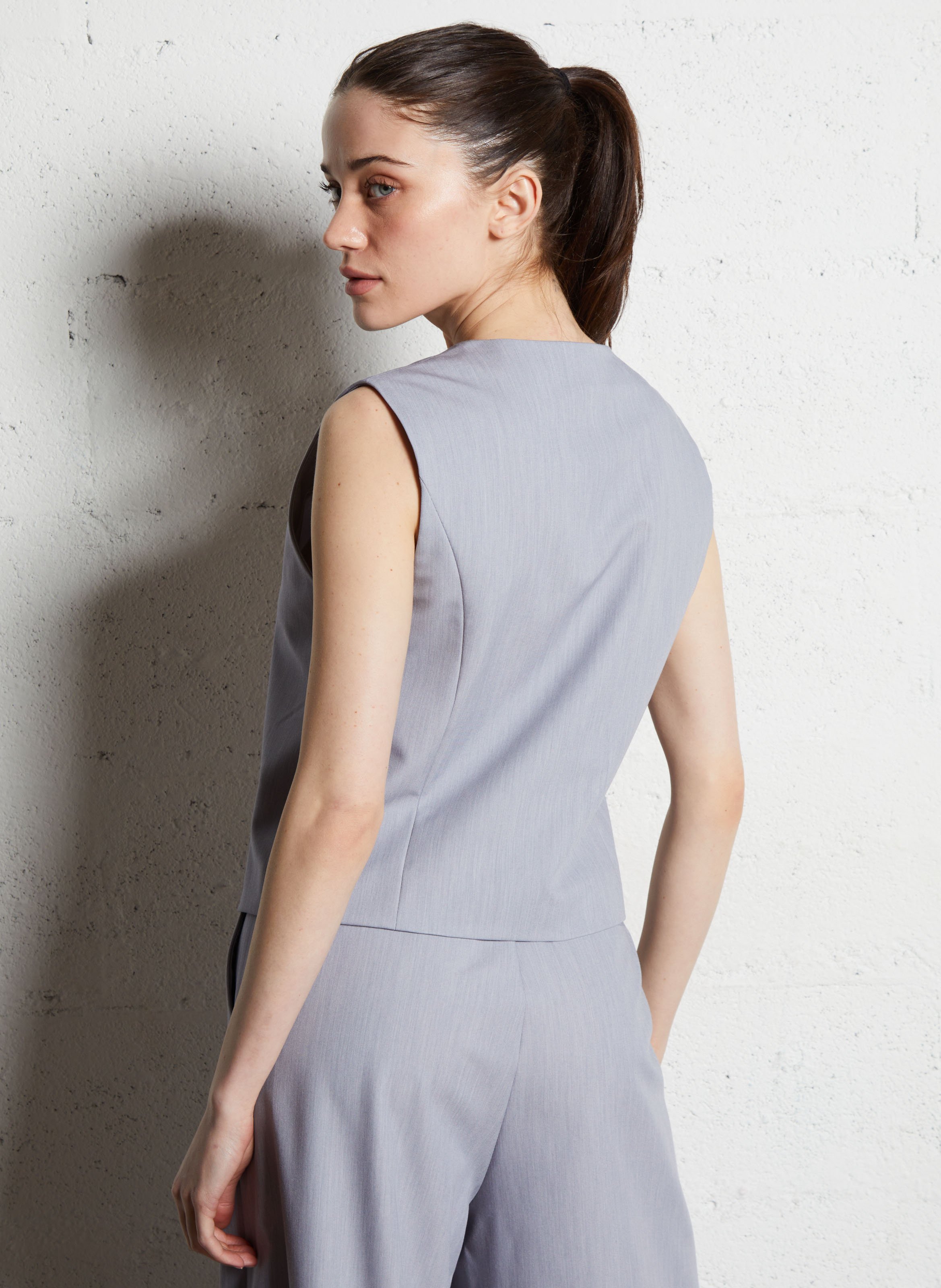 Straight tailored vest IMPERIAL Silver