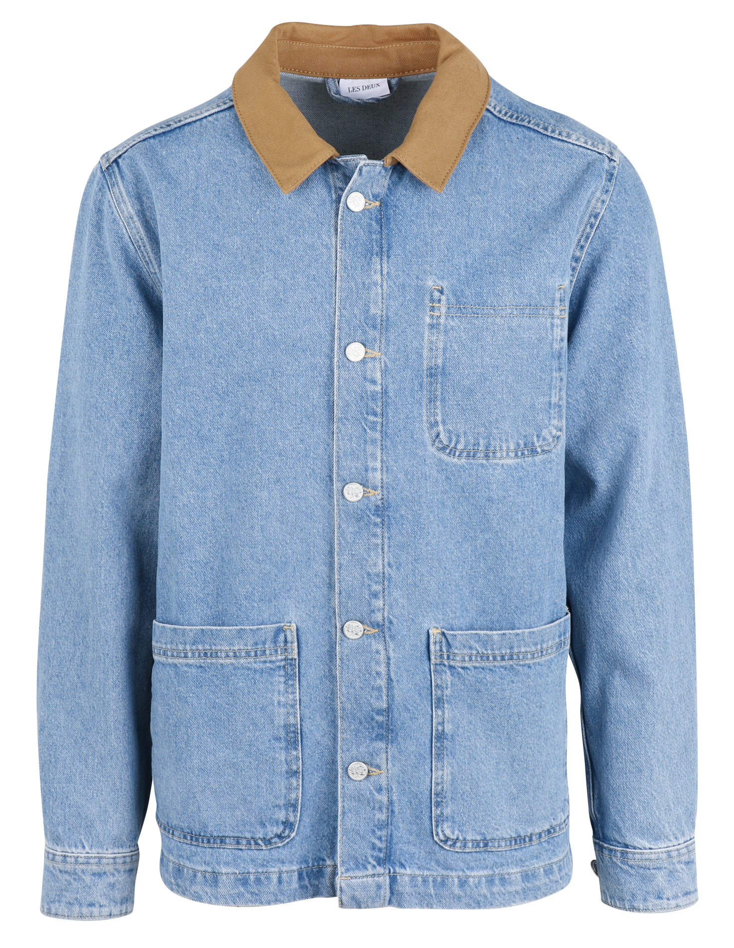 Straight cotton jacket LES DEUX Blue