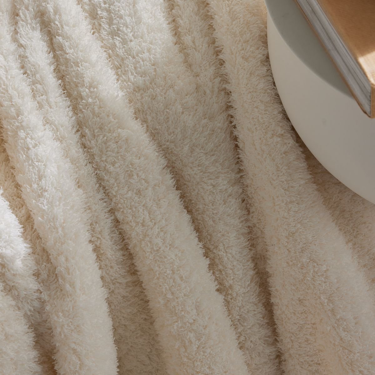 Solid fleece plaid TODAY LINGE DE MAISON White