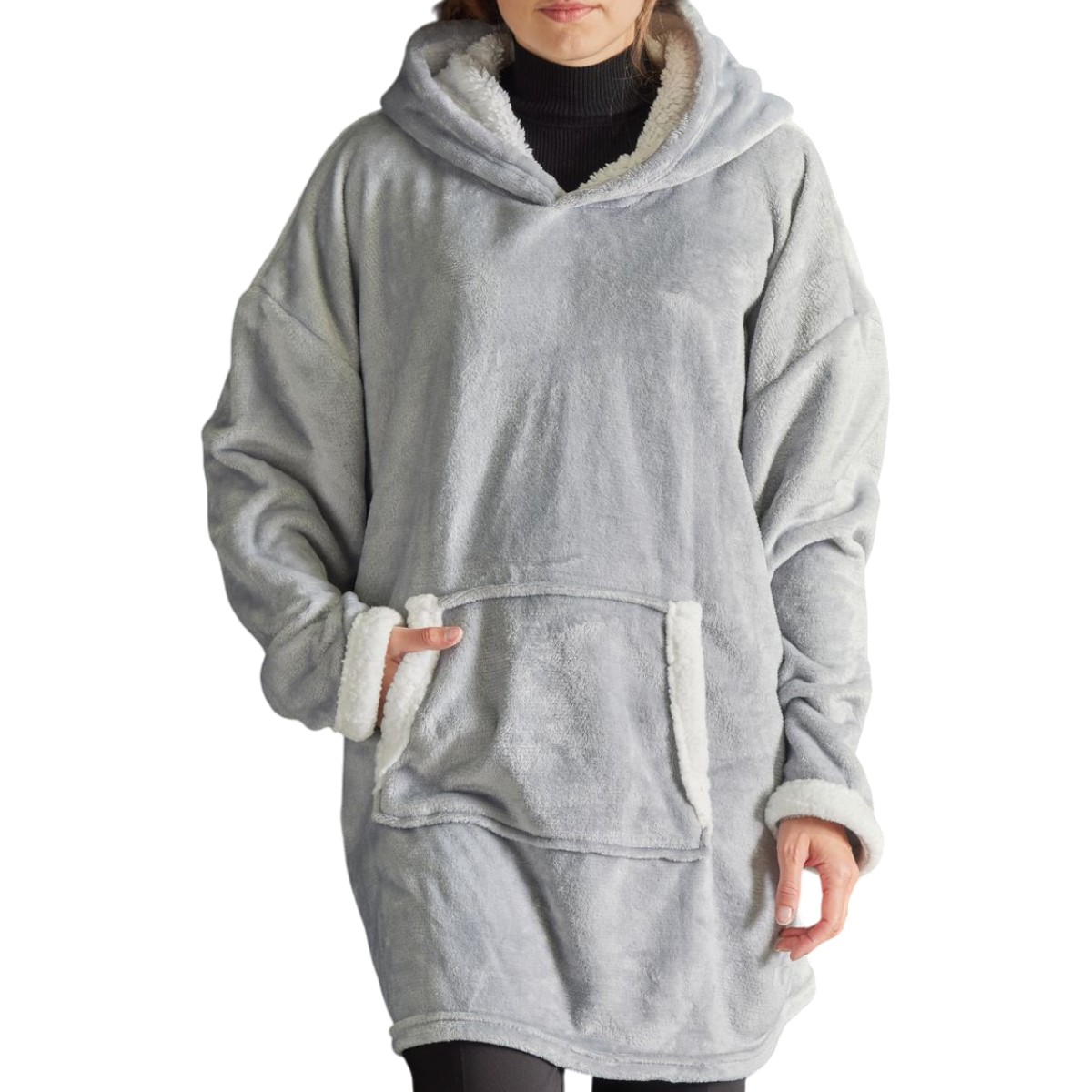 Checked fleece sweatshirt TODAY LINGE DE MAISON Grey