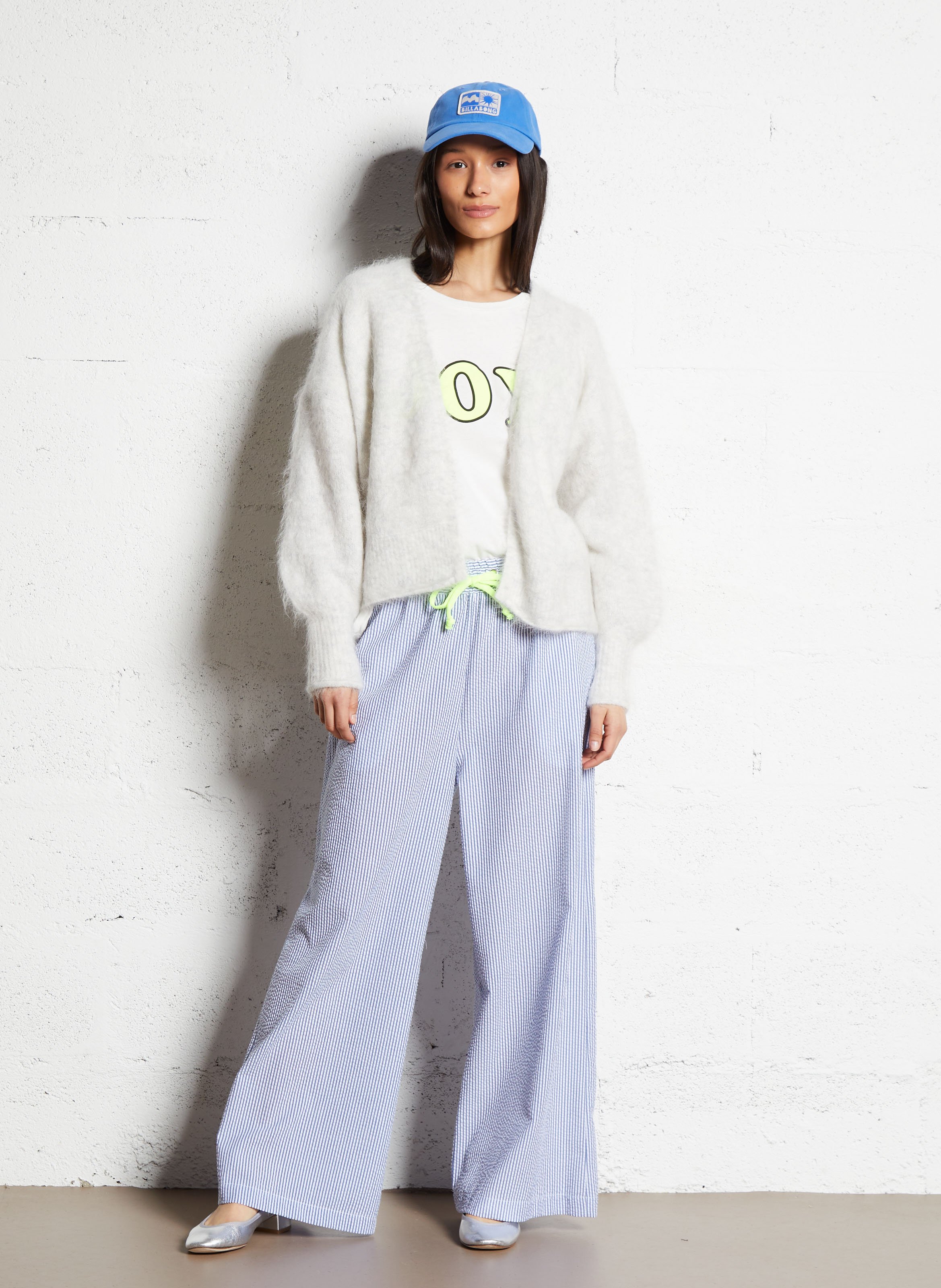 Straight alpaca-blend cardigan AMERICAN VINTAGE Grey