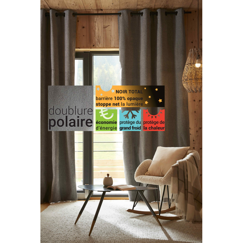 Blackout and Thermal Curtains L'EFFET PAPILLON Grey