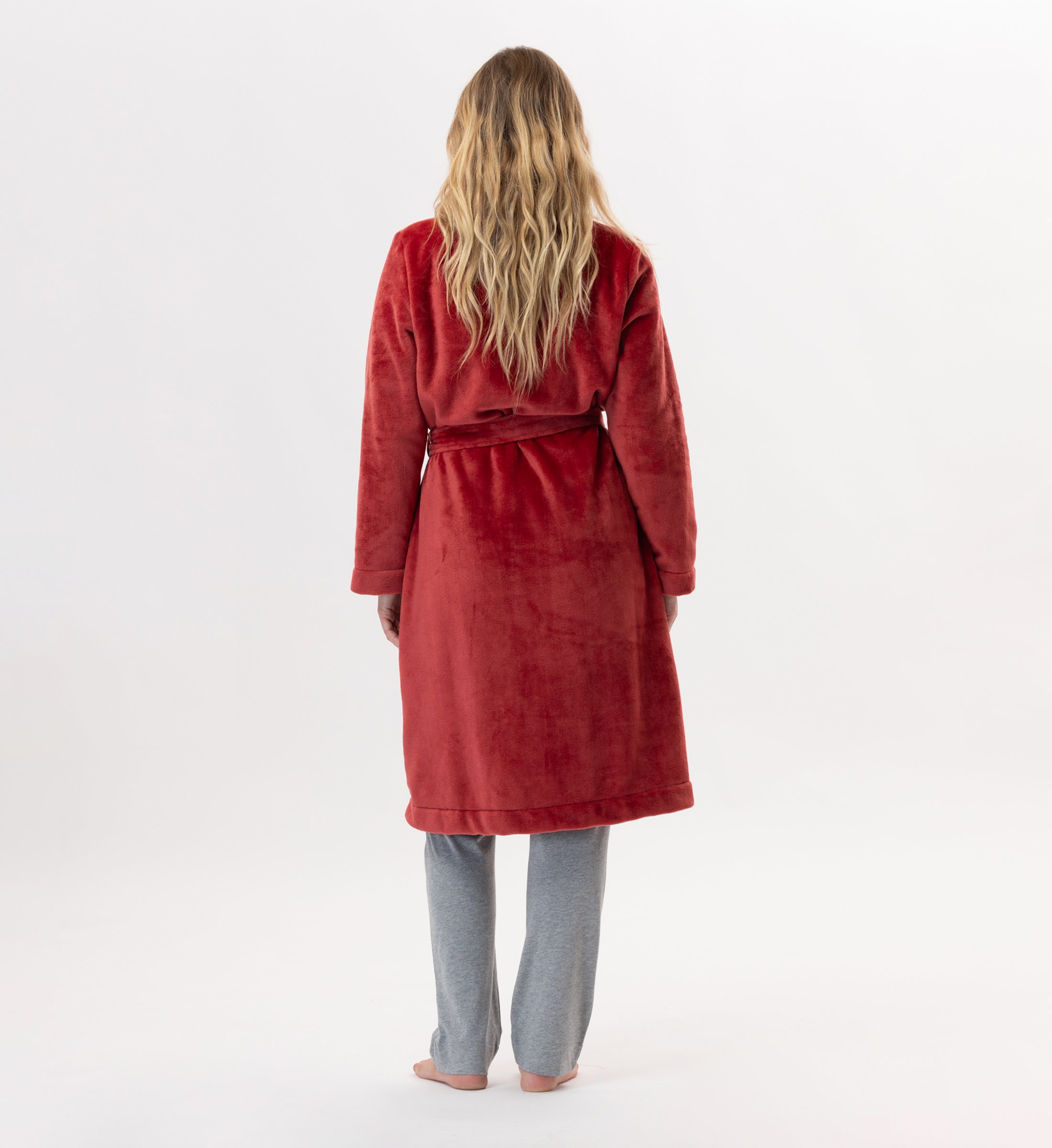 Plush flannel robe LE CHAT Red