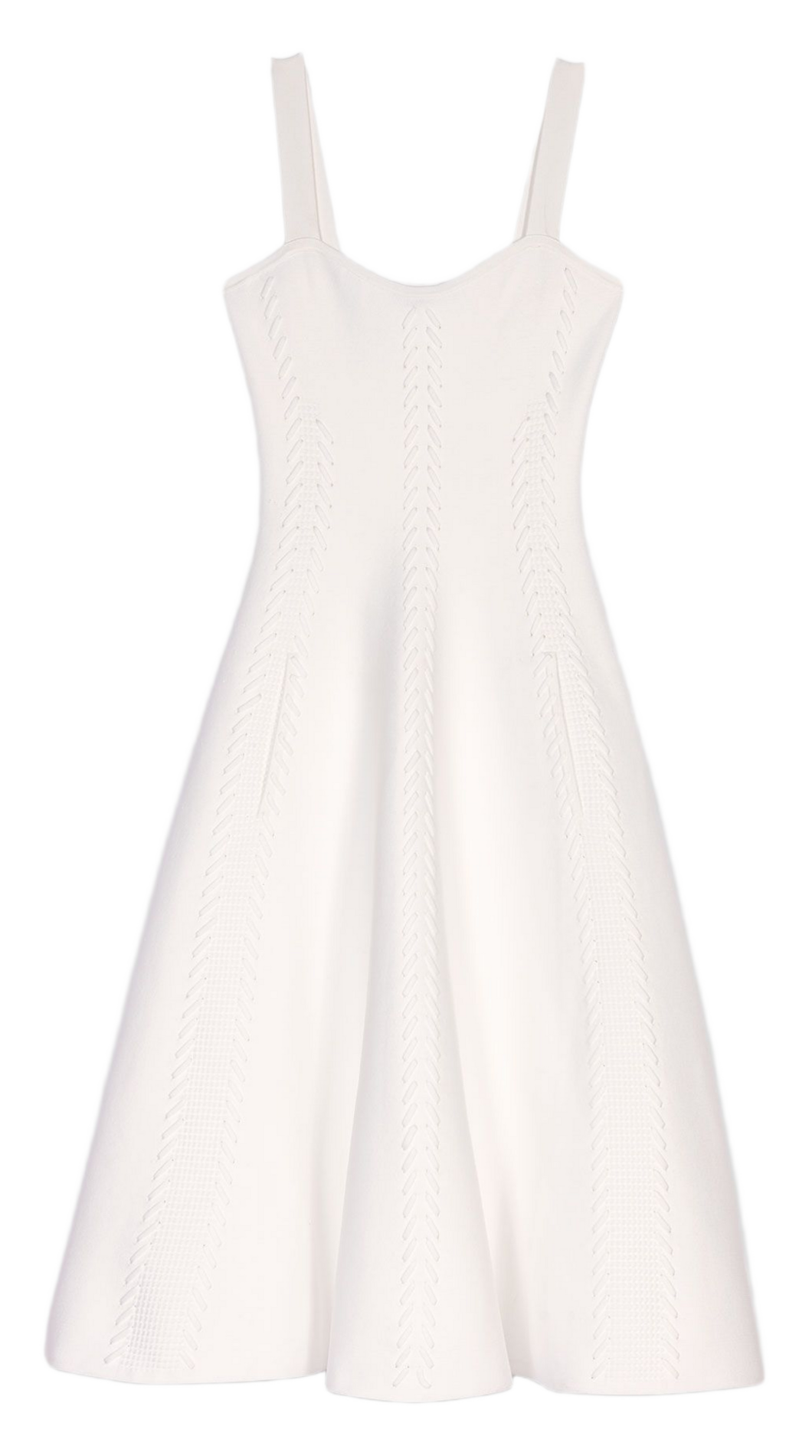 Midi skater dress with straps MAJE White