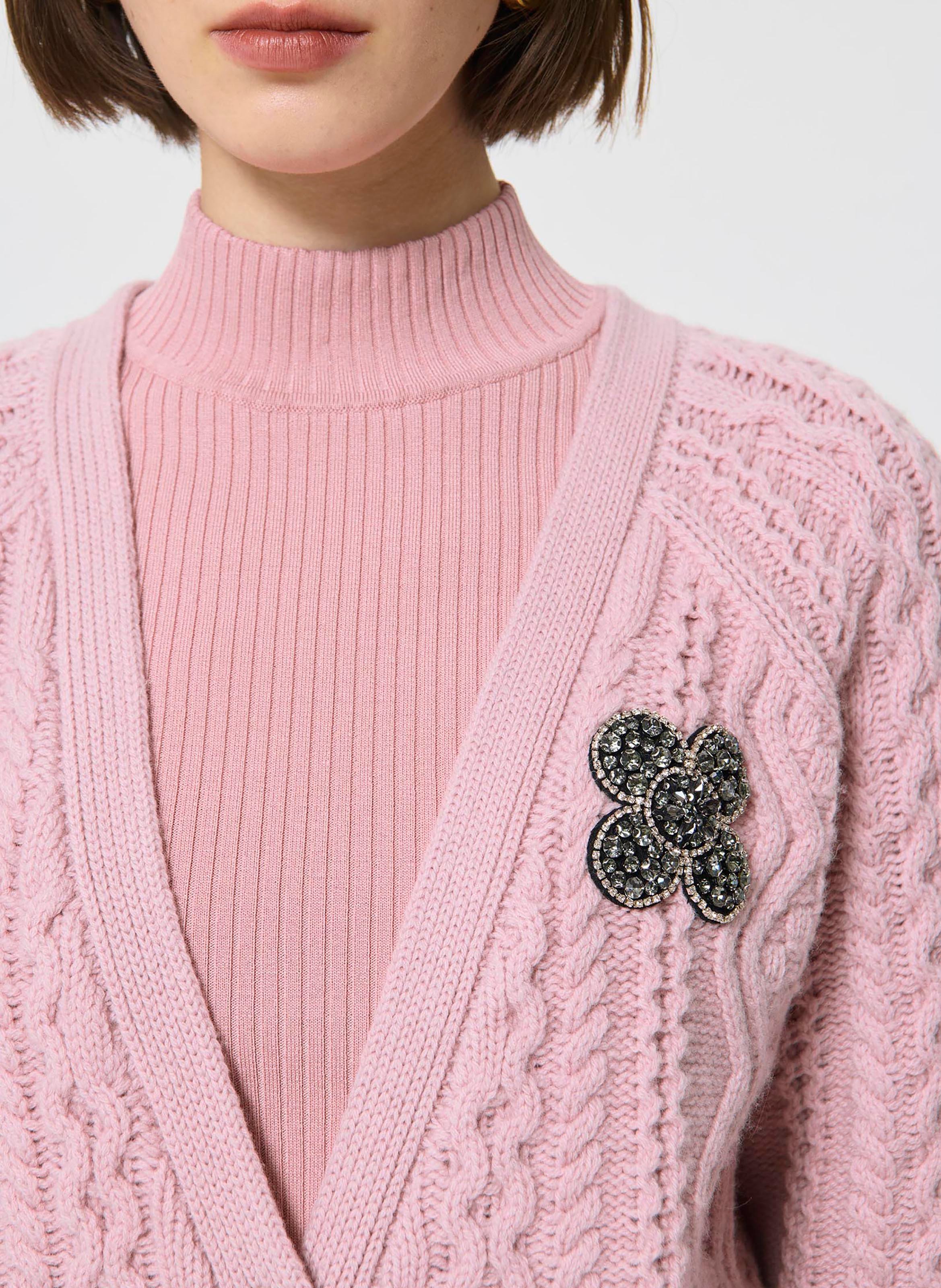 V-neck wool cardigan TARA JARMON Beige