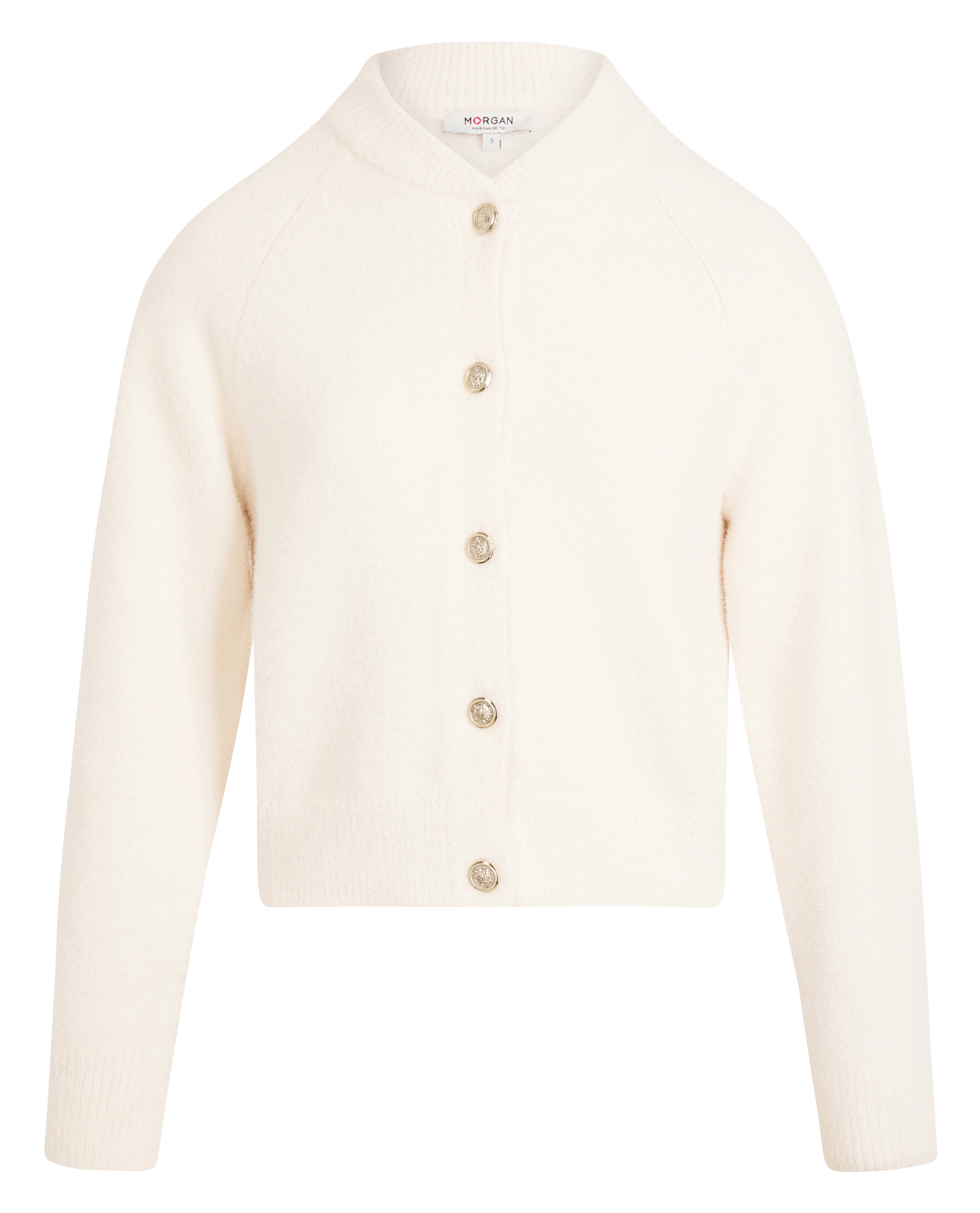 Strickjacke mit Rundhalsausschnitt MORGAN Beige