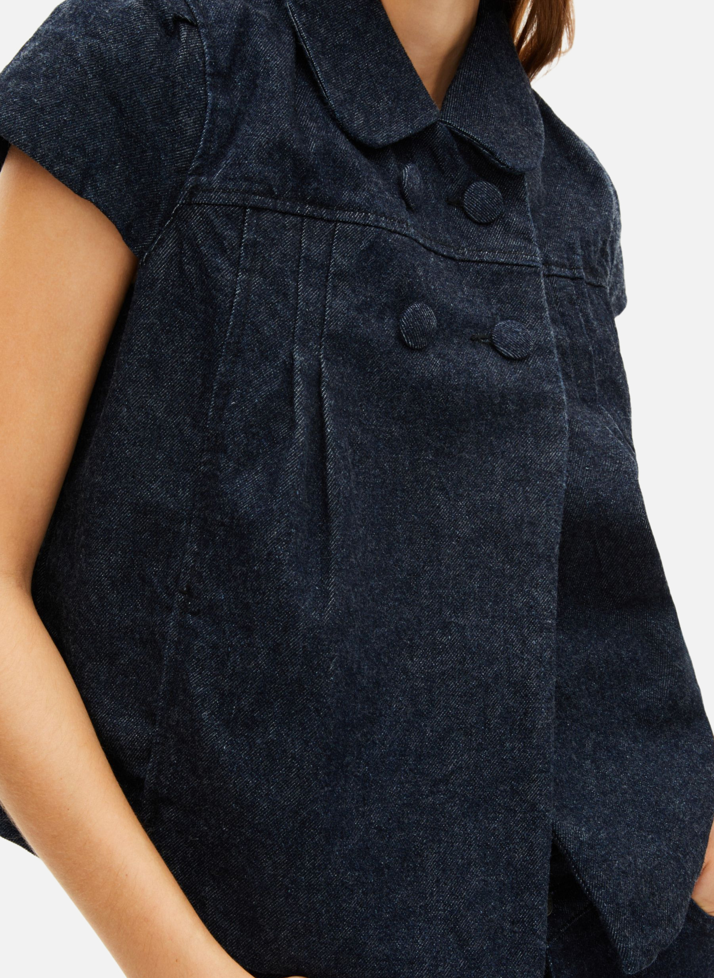 Short-sleeved dark denim jacket THE KOOPLES Blue