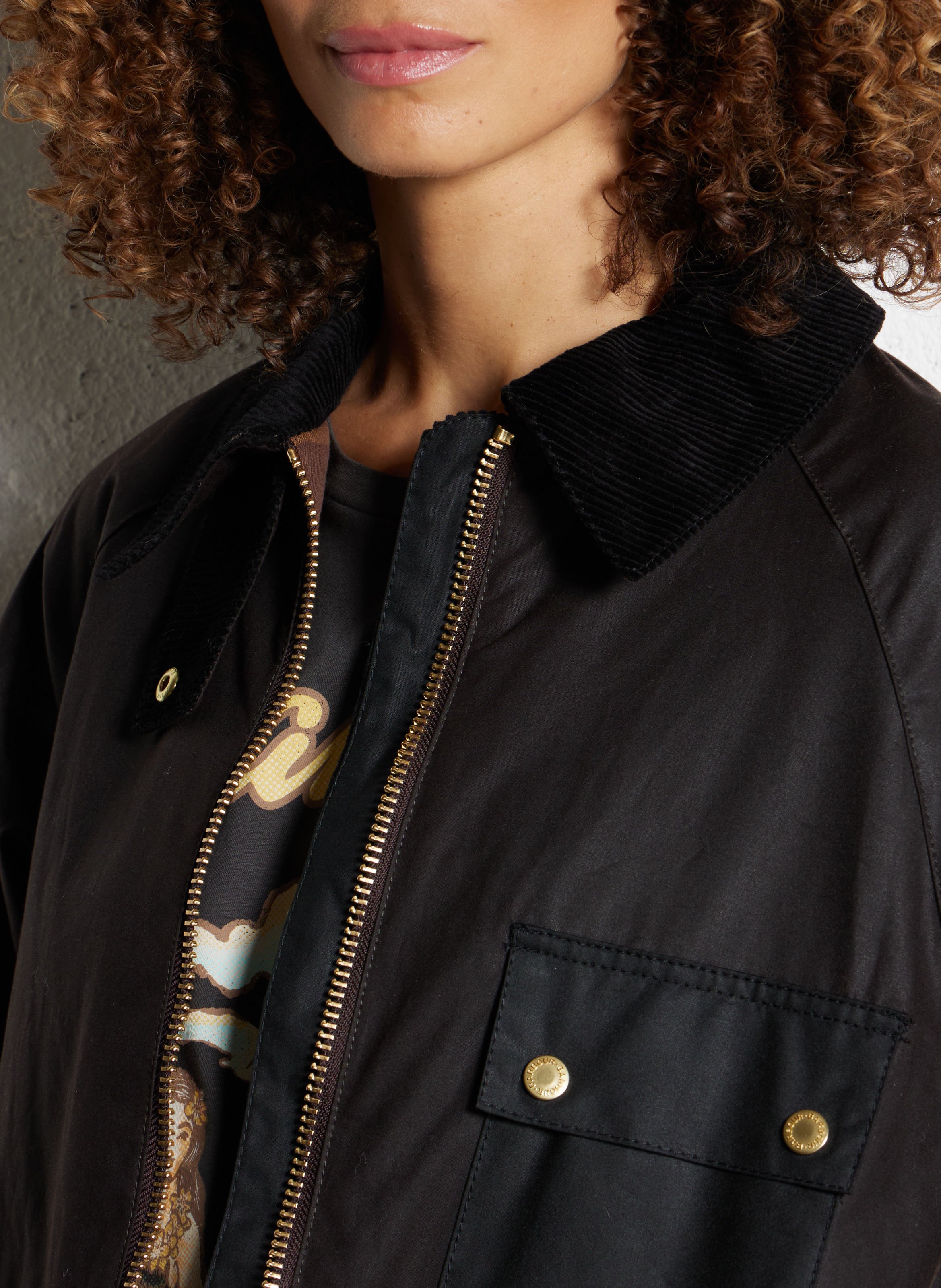 Veste droite en coton BARBOUR Marron