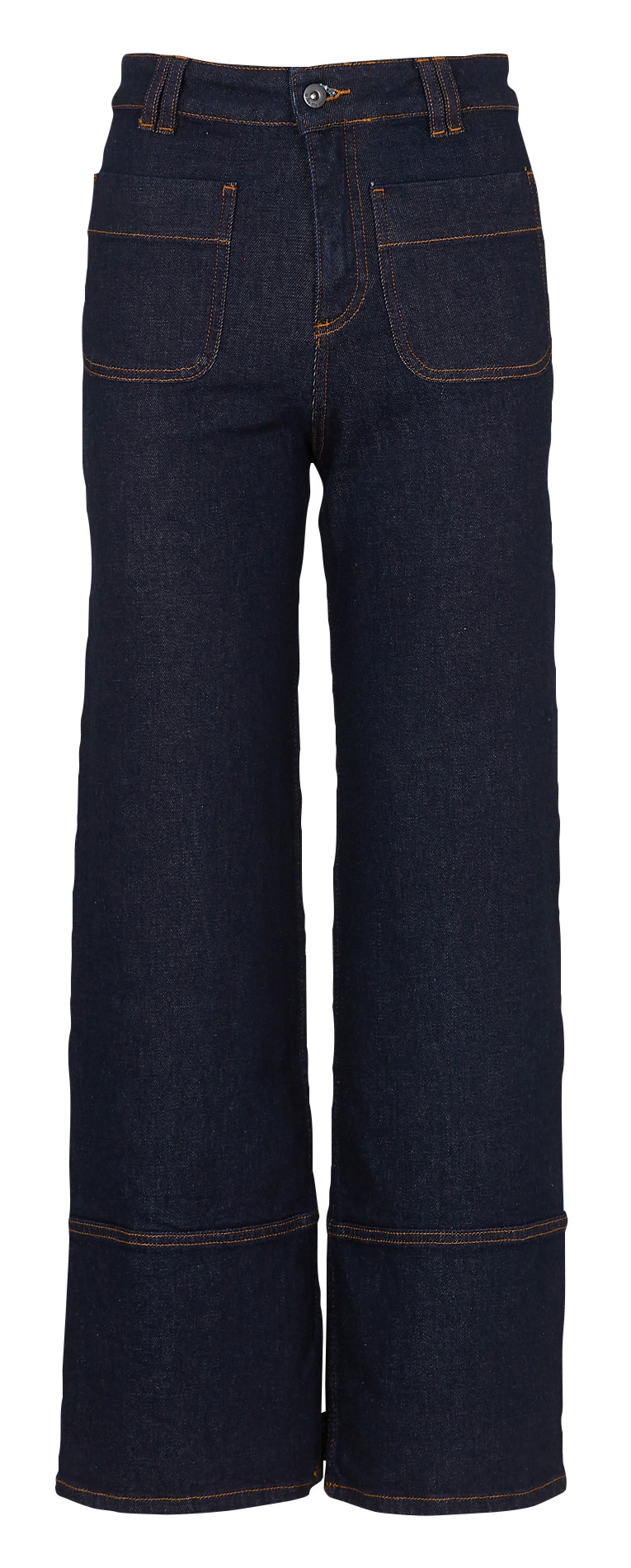Raw wide-leg jeans with cuffs LA FEE MARABOUTEE Blue