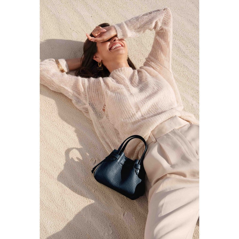 Handbag - cowhide leather POURCHET Blue