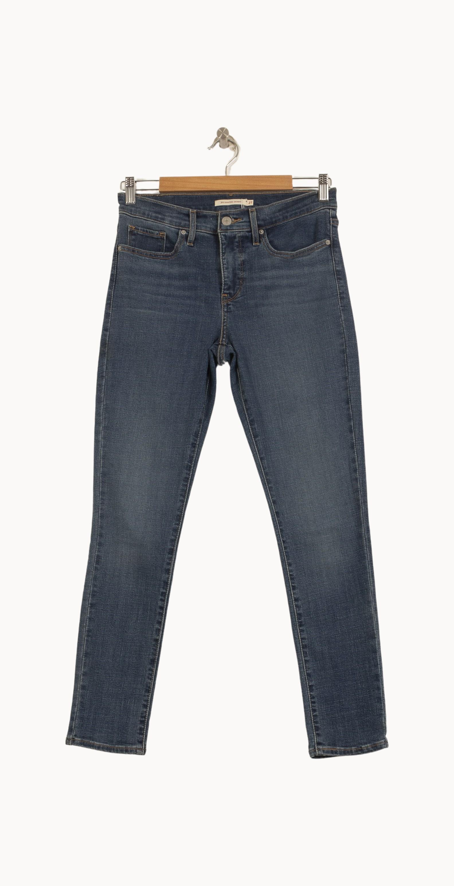 Cropped slim jeans with studs LEVI'S - Seconde main Blue