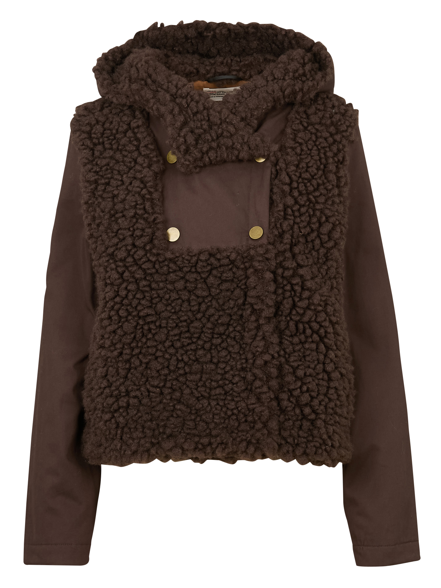 Chaqueta con cuello alto sherpa LEON & HARPER Marron