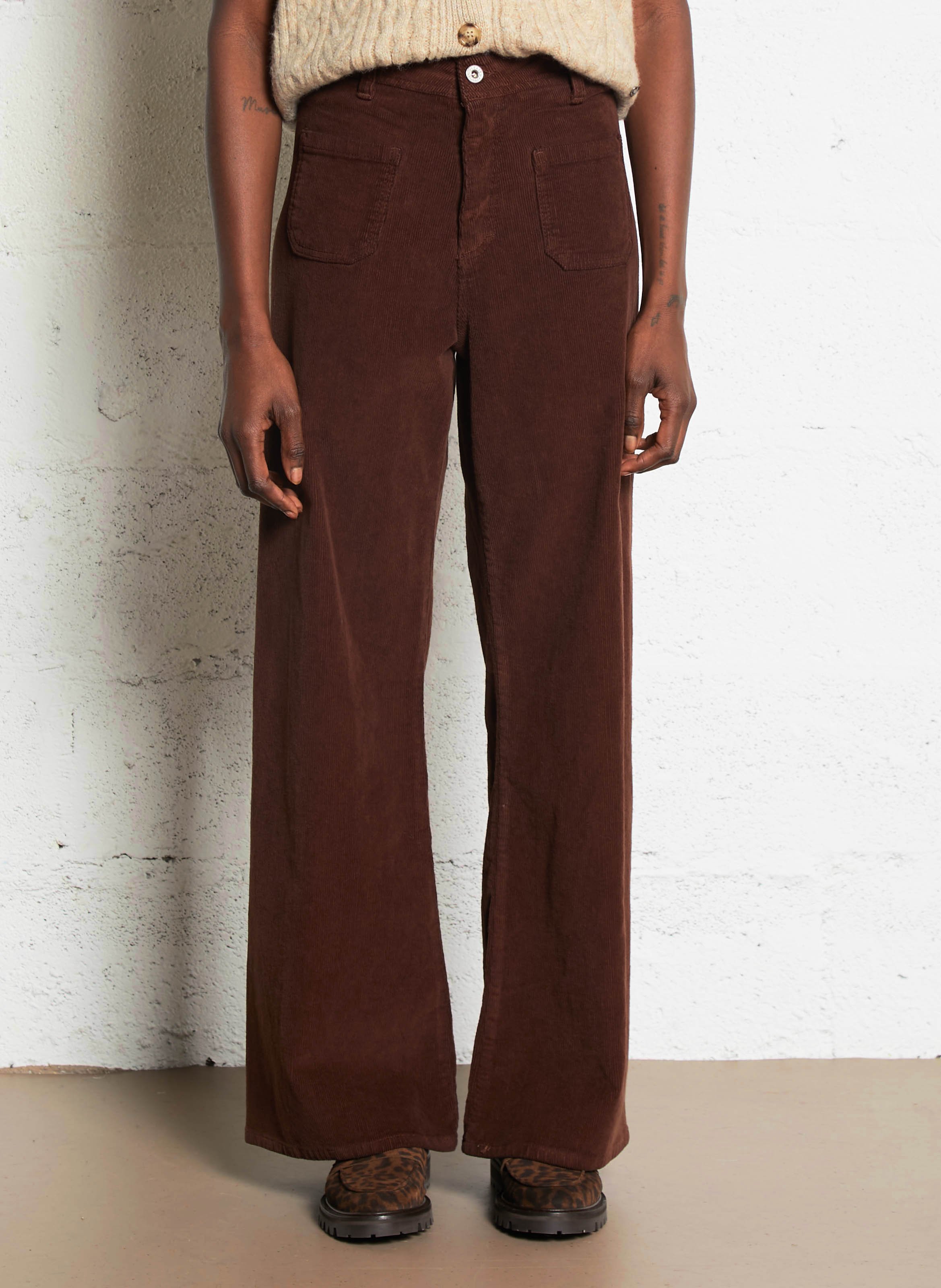 Flared Hose aus Baumwoll-Mix PLEASE