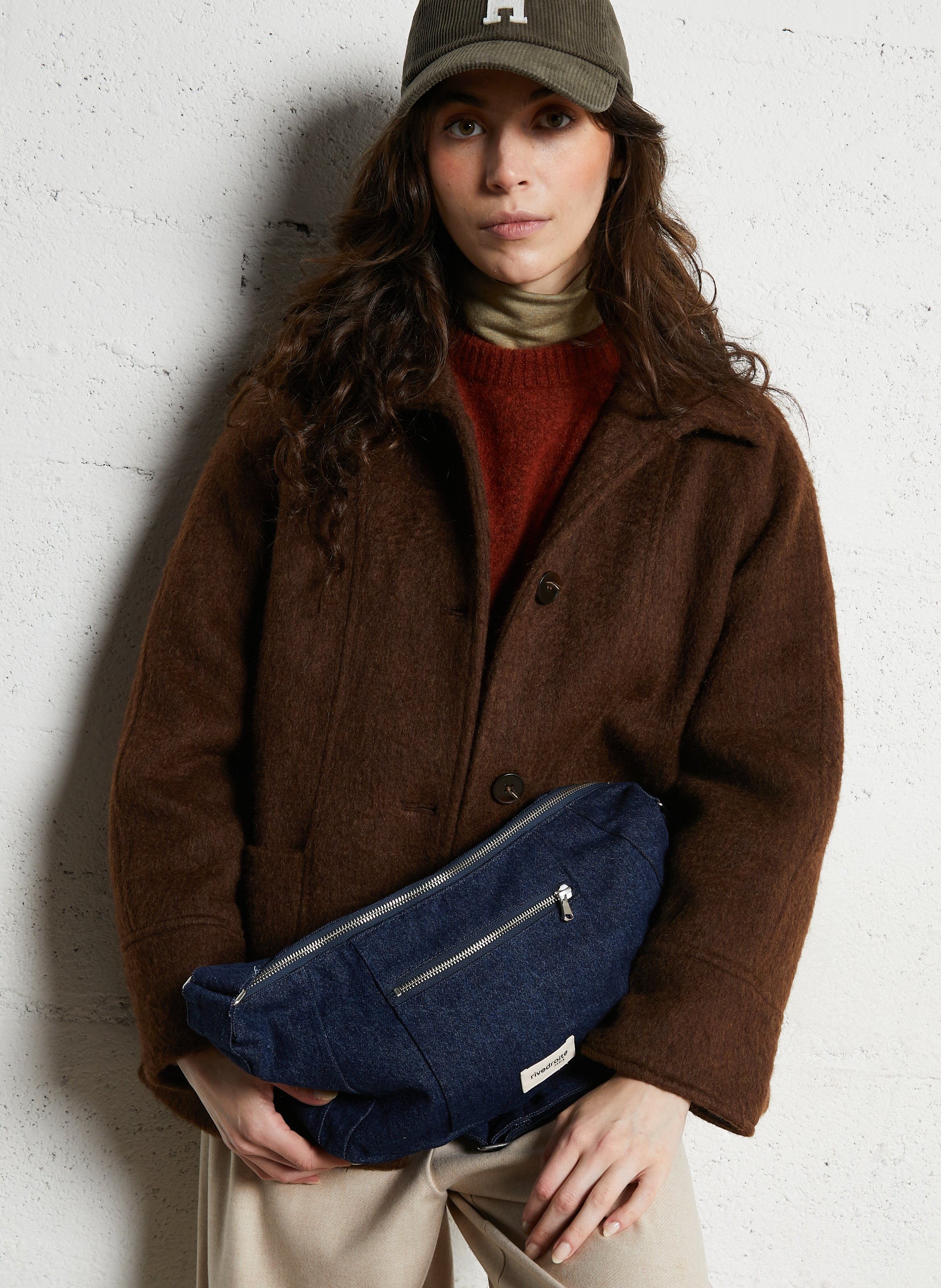 Raw denim shoulder bag RIVEDROITE PARIS Blue