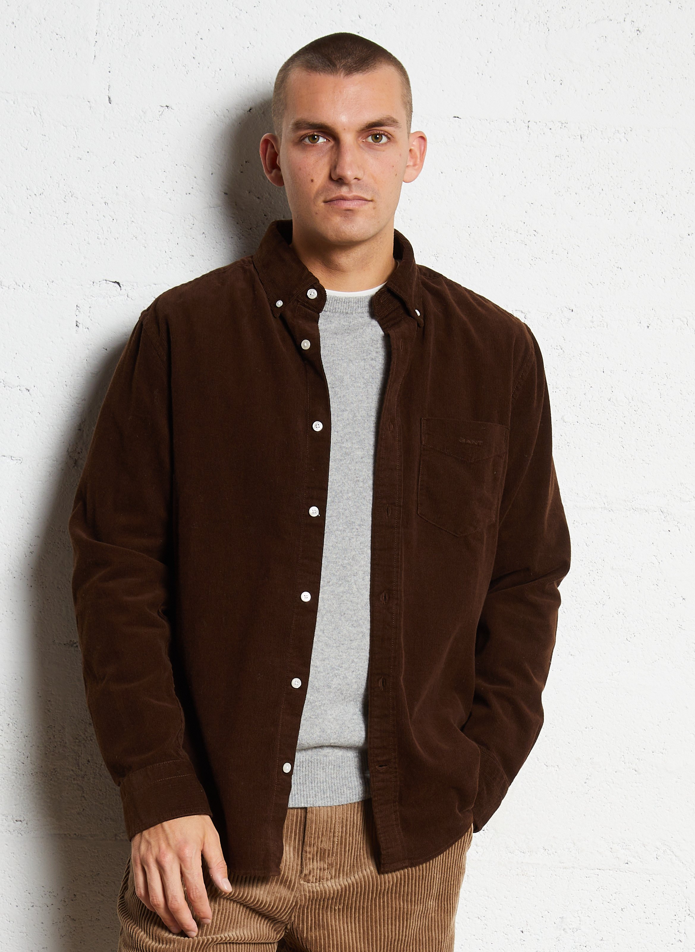 Chemise col classique manches contrastantes en coton GANT